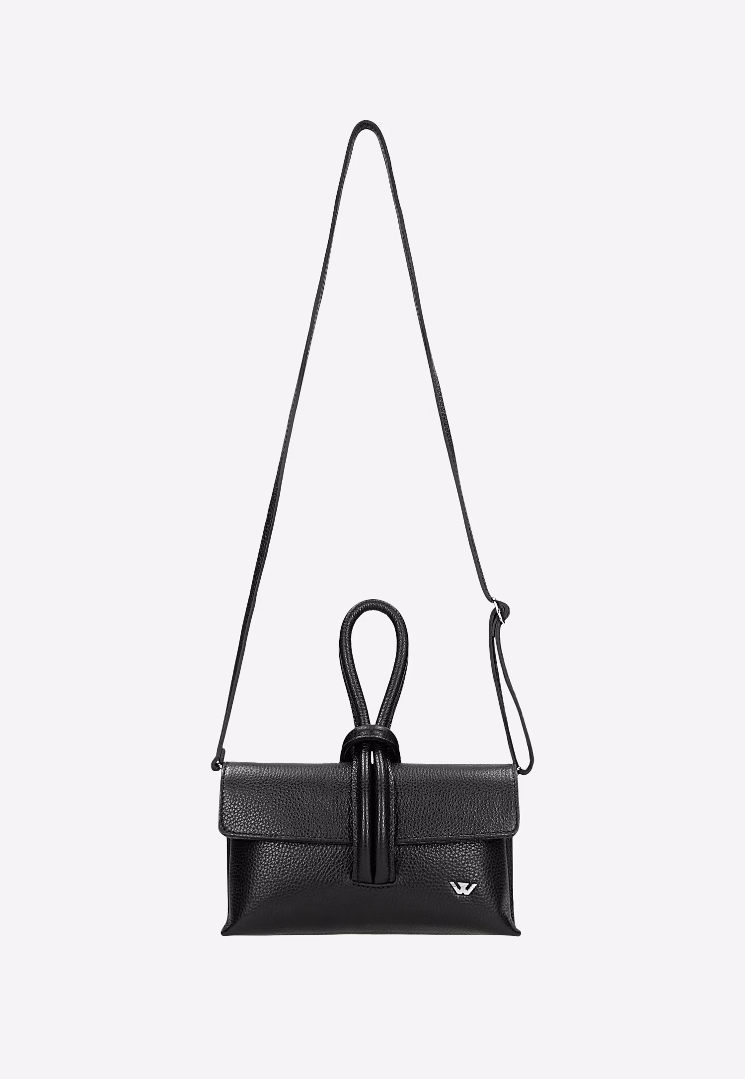 Czarna wizytowa torebka damska skórzana