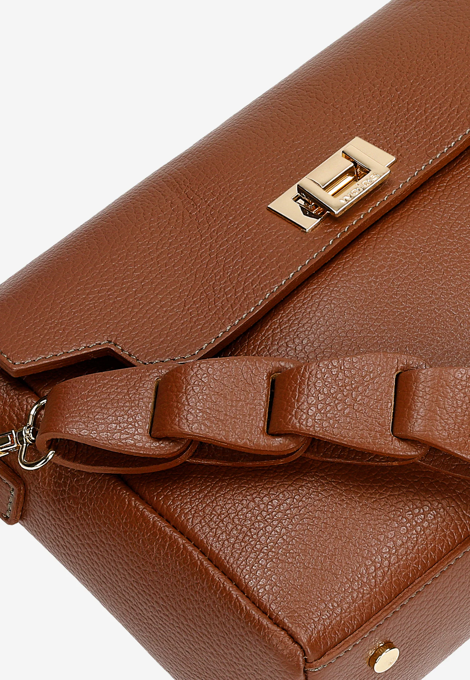 Mała brązowa torebka damska z gładkiej skóry licowej