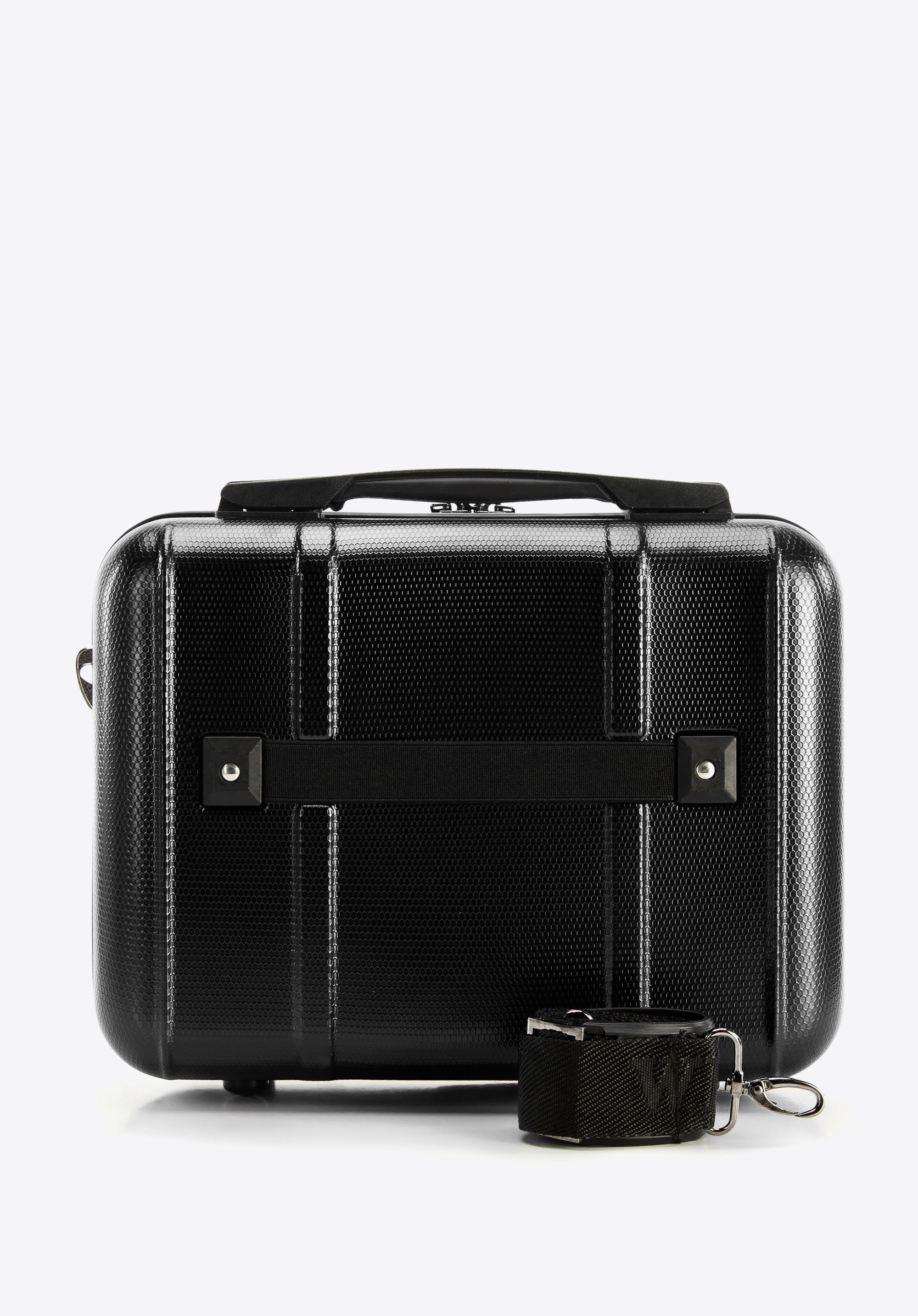 Walizka kabinowa z polikarbonu z pionowymi tłoczeniami