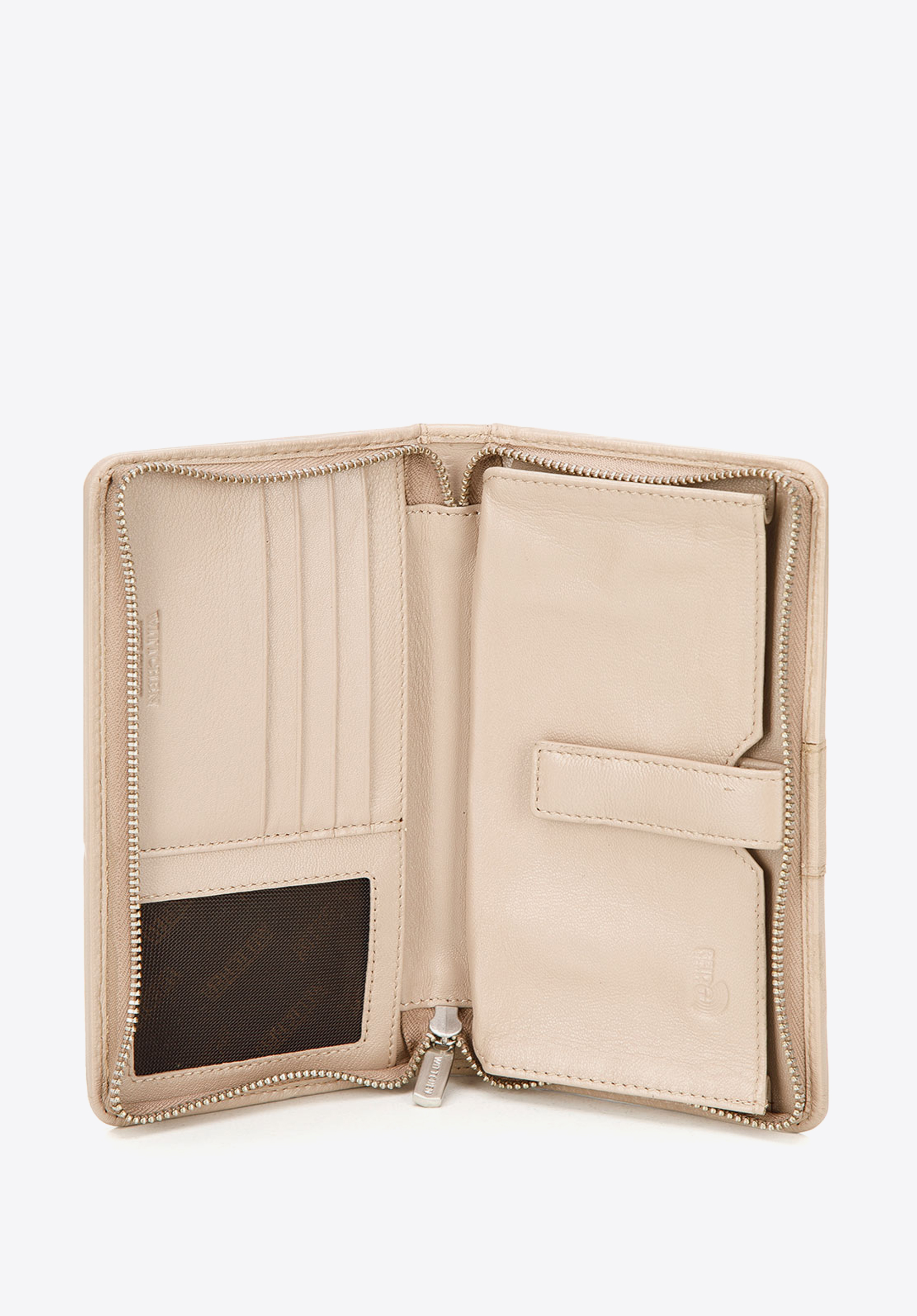 Damski portfel skórzany z kieszenią na telefon