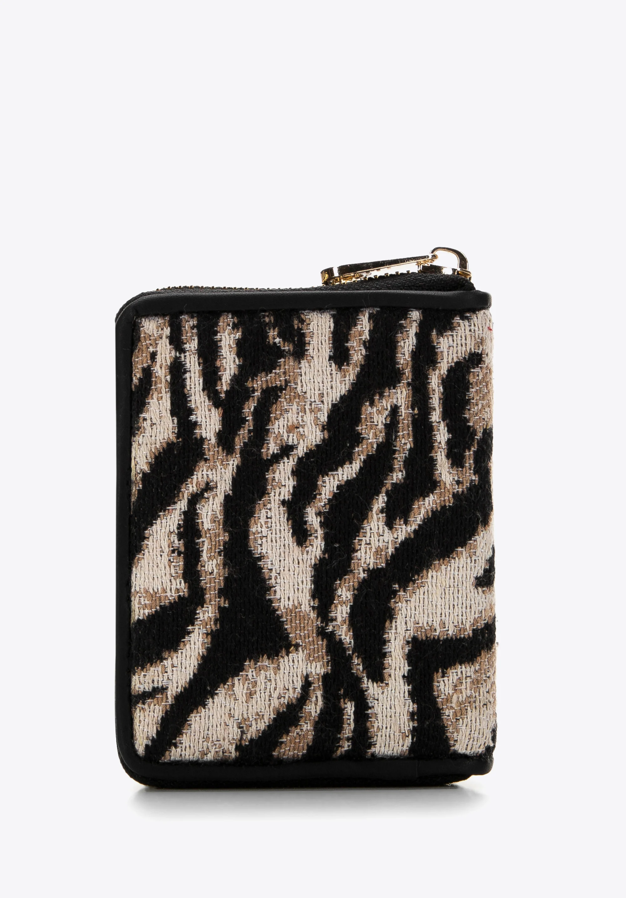 Damski portfel wzorzysty na suwak mini