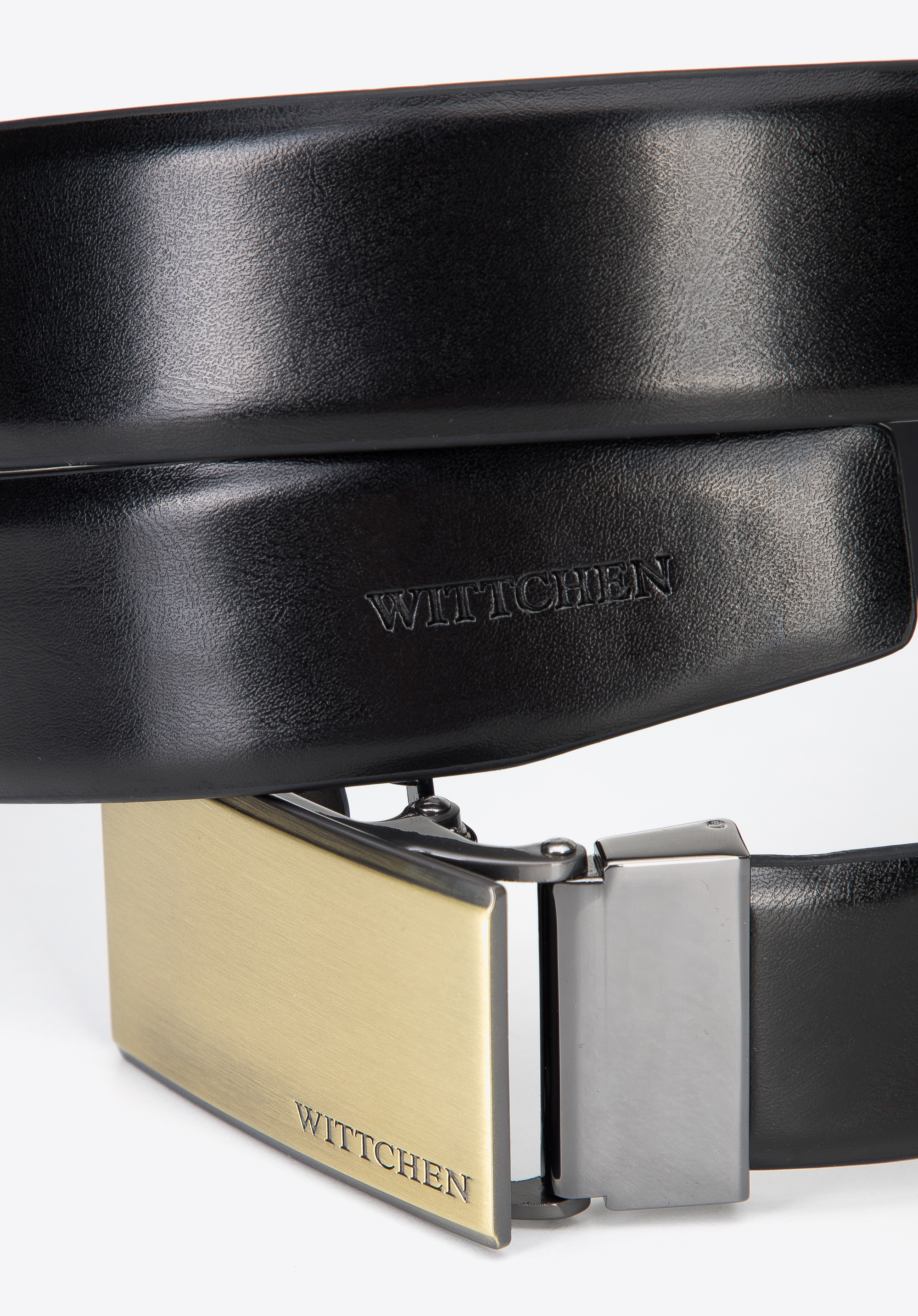 Męski pasek skórzany z gładką klamrą automatyczną