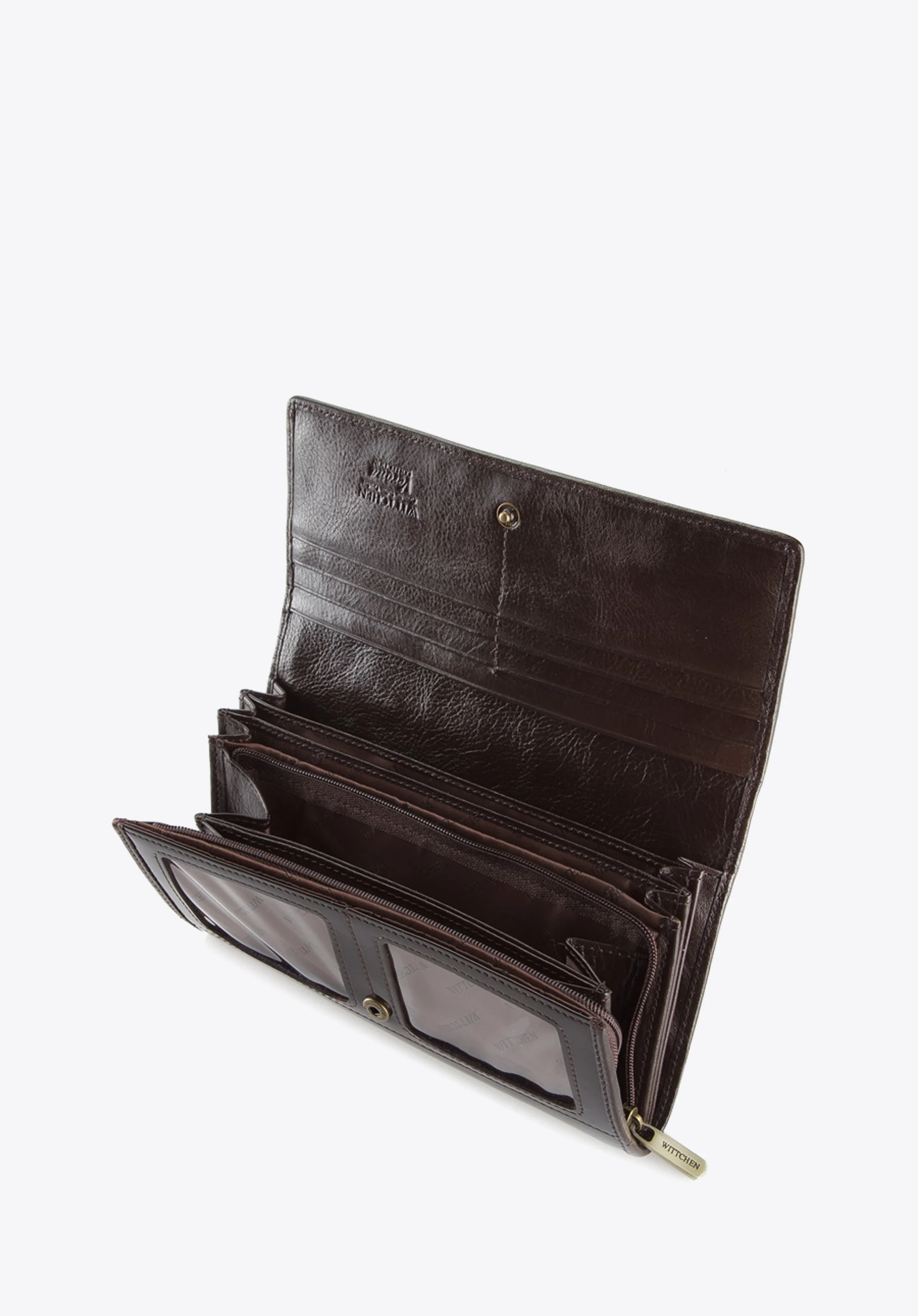 Damski portfel ze skóry lakierowany duży