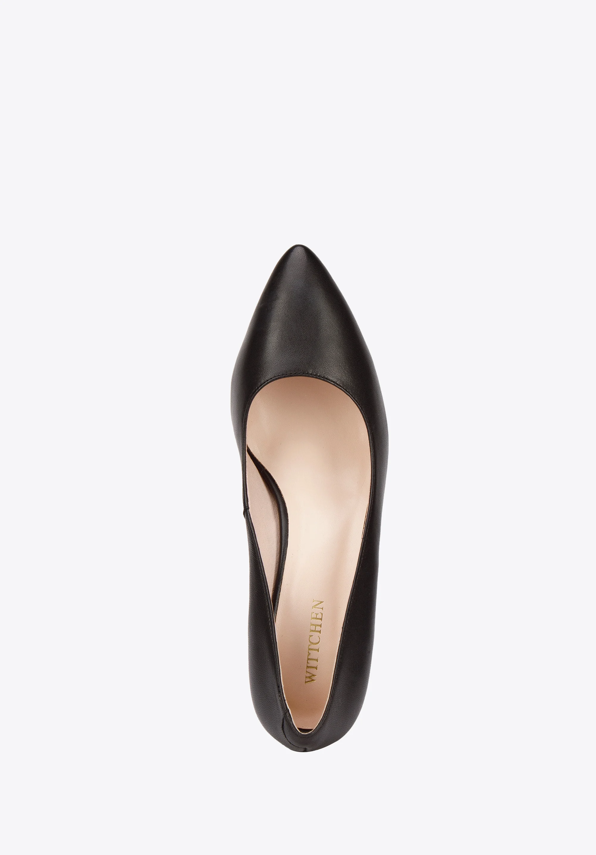 Czółenka skórzane klasyczne na klocku