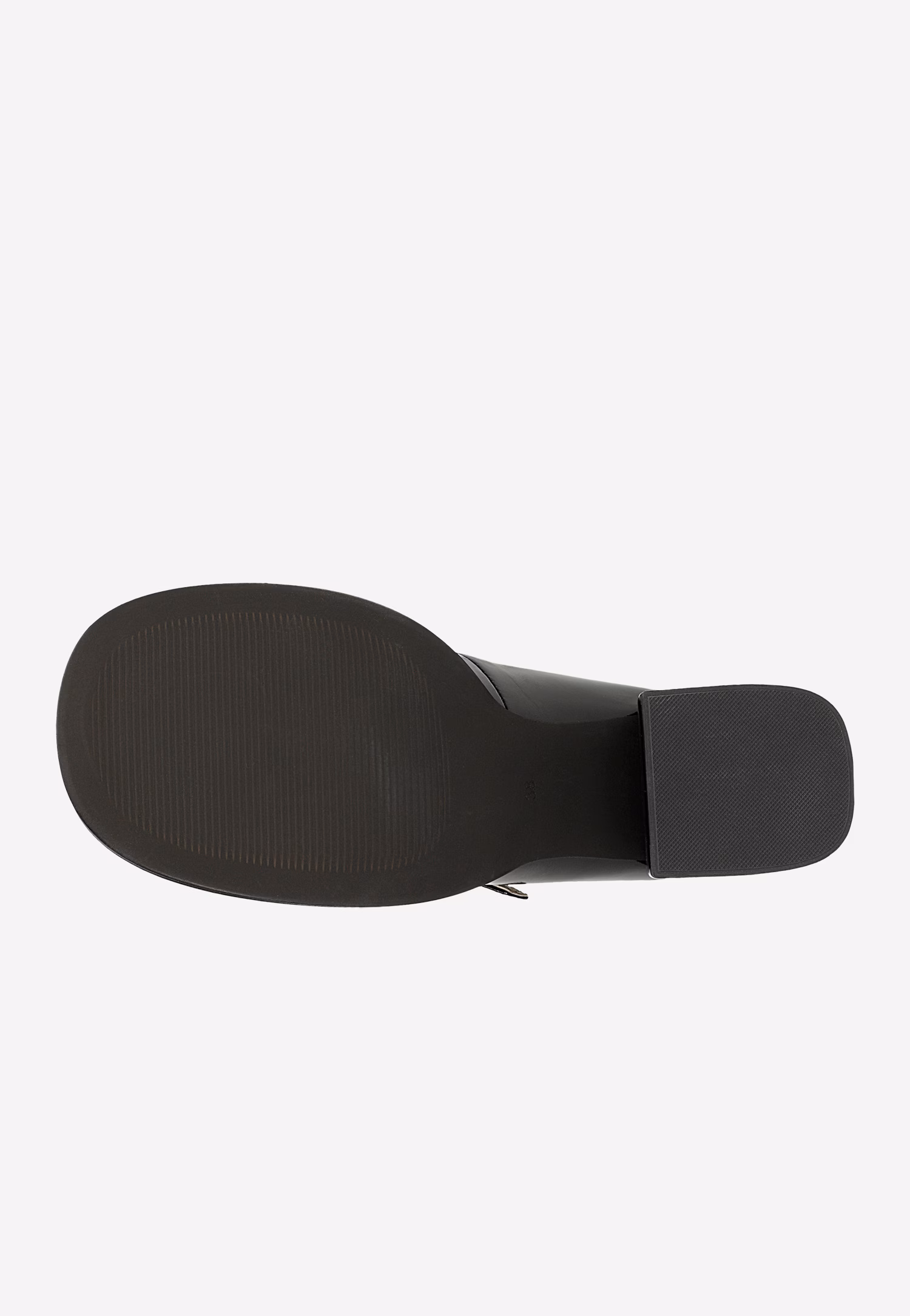 Czarne lakierowane czółenka Mary Jane na stabilnym słupku