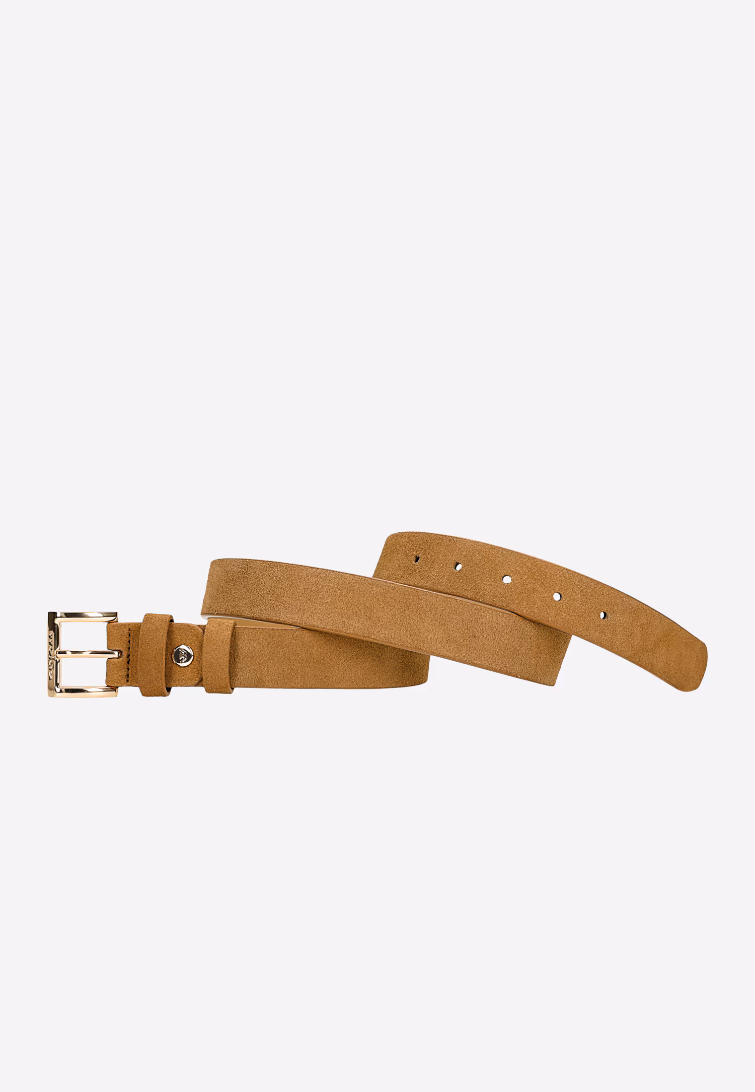 Beżowy pasek damski z dwoiny welurowej