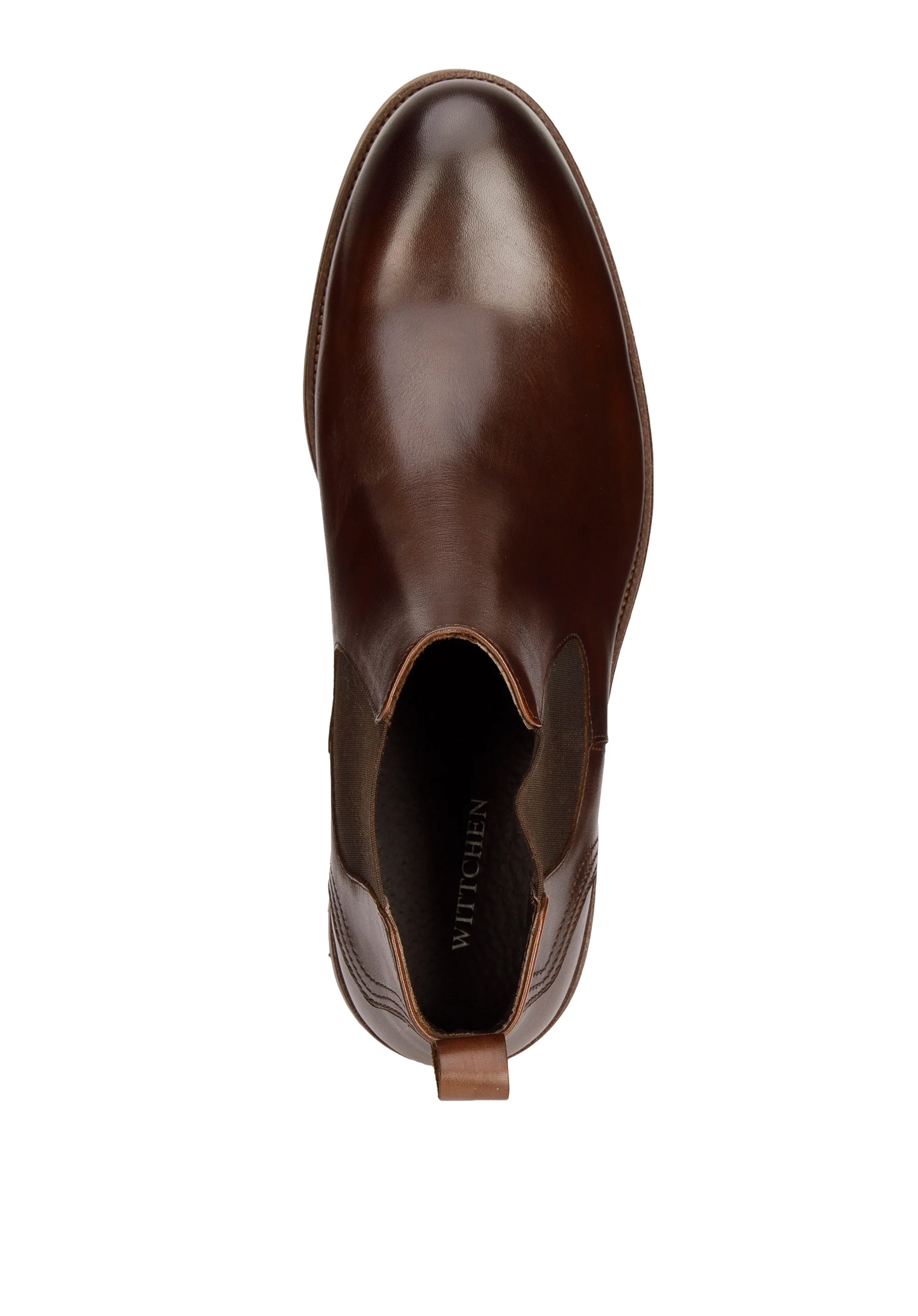 Męskie sztyblety ze skóry na brązowej podeszwie