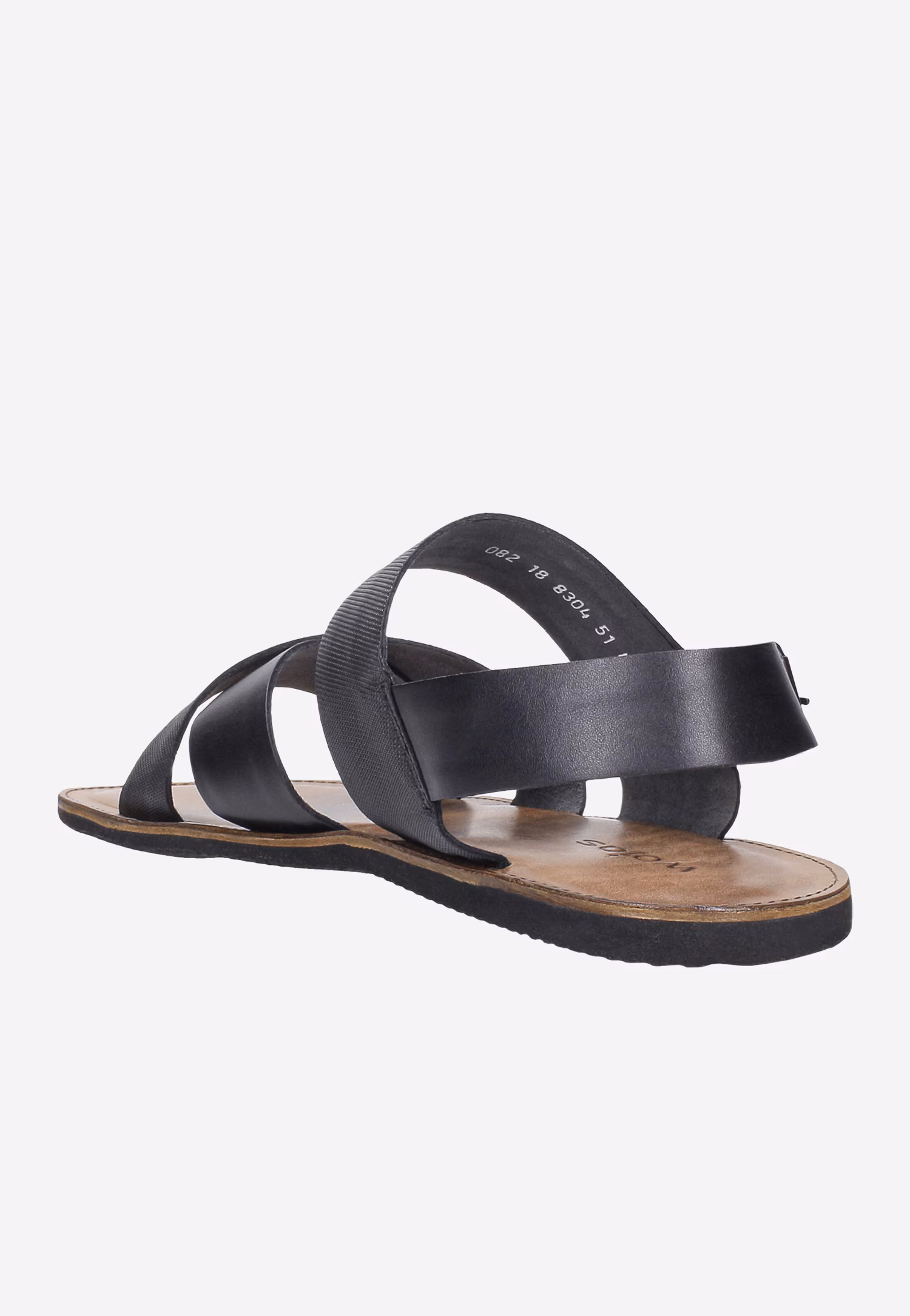 Czarne wygodne sandały męskie ze skóry naturalnej o różnych strukturach