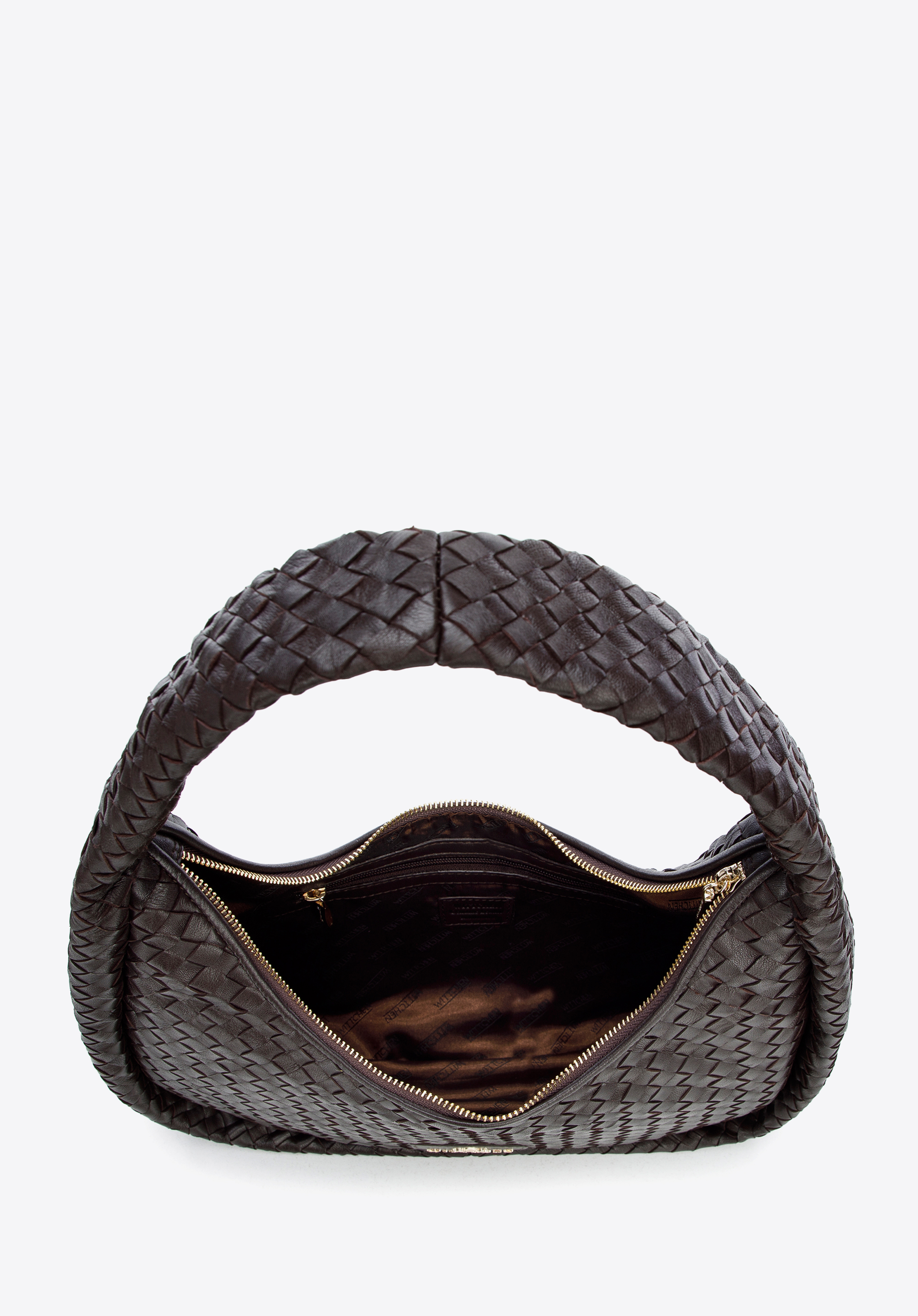 Torebka bagietka ze skórzanej plecionki duża