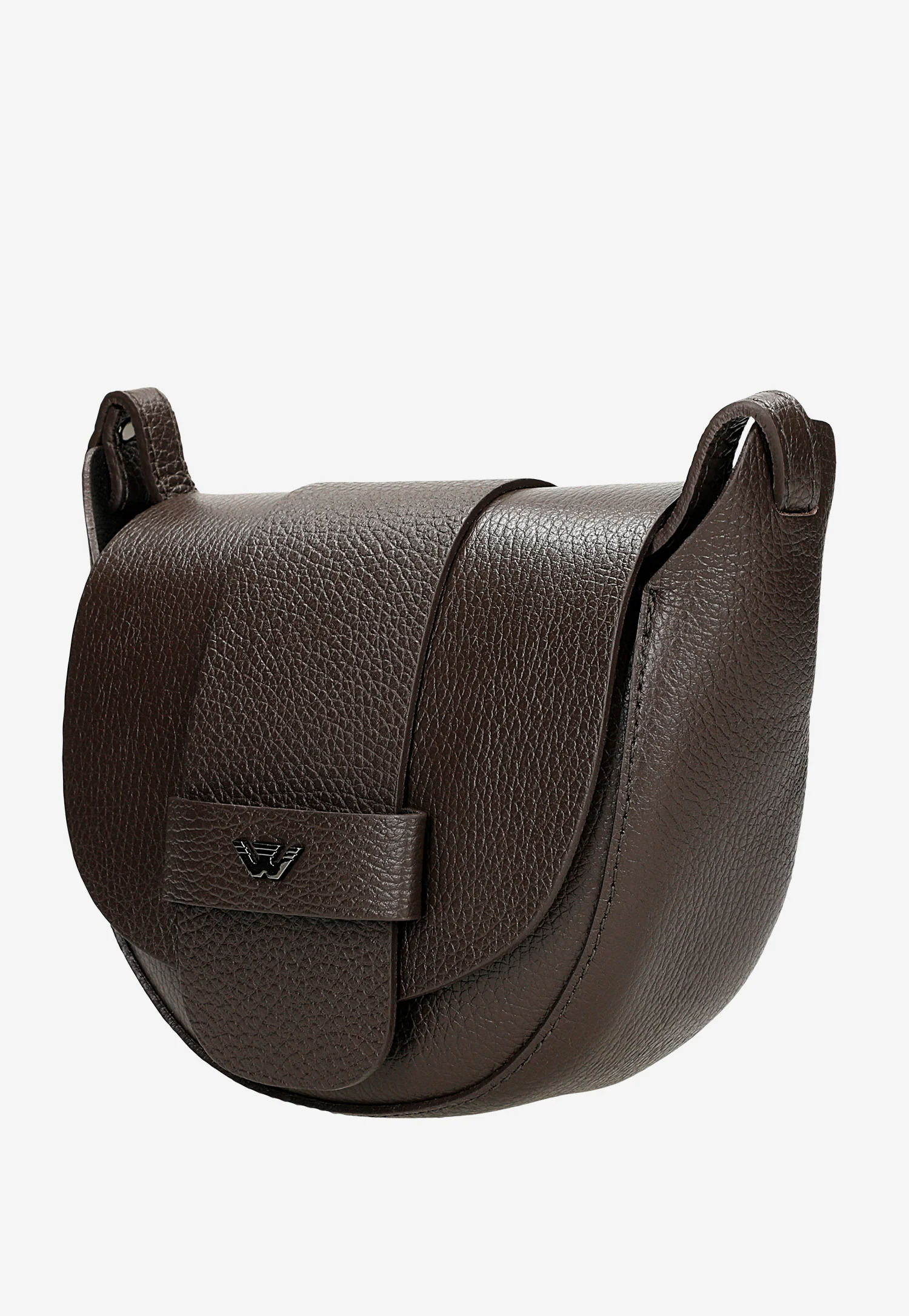 Jasnobrązowa skórzana torebka damska typu saddle bag
