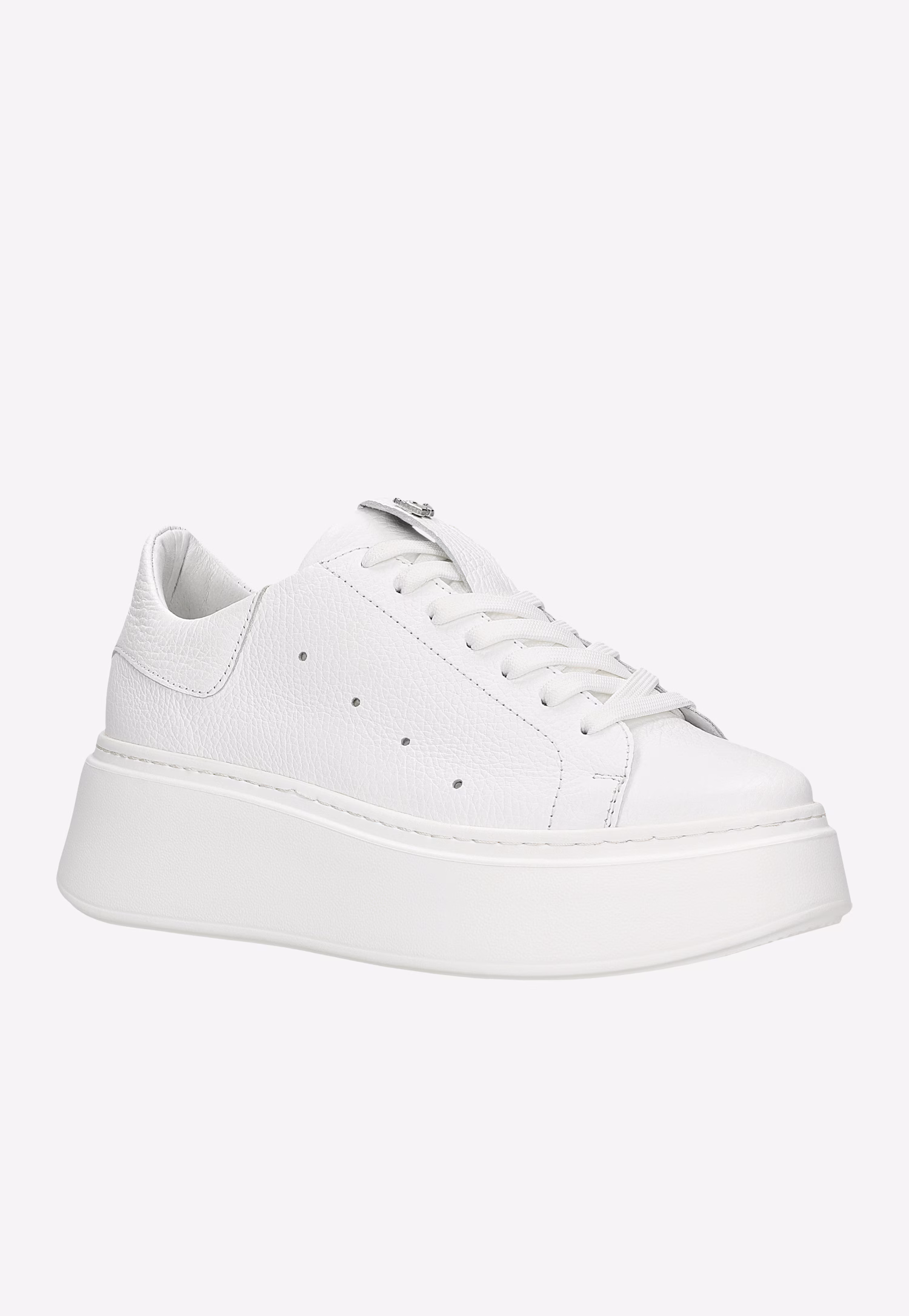 Lekkie białe trampki na flatformie