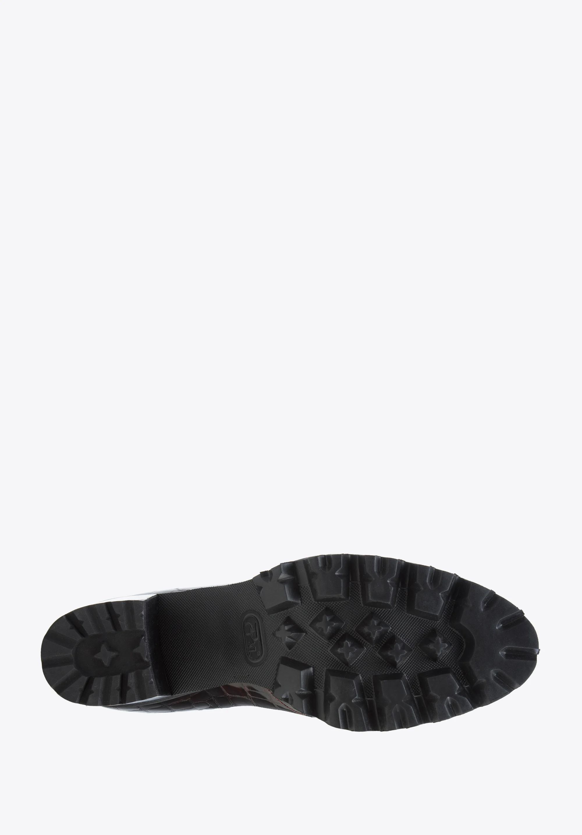 Czółenka ze skóry lakierowanej croco z klamerką