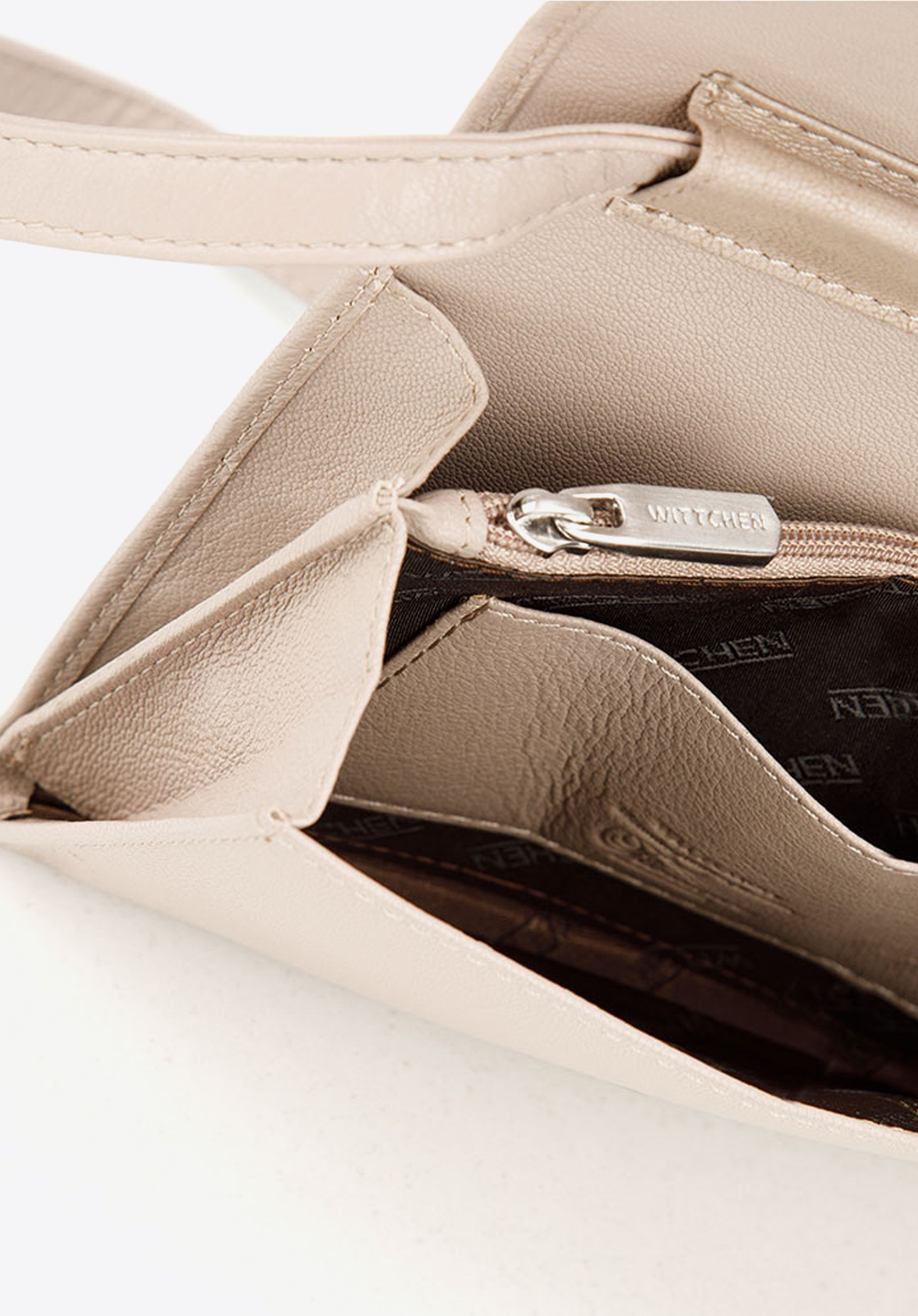 Damski portfelik crossbody ze skóry