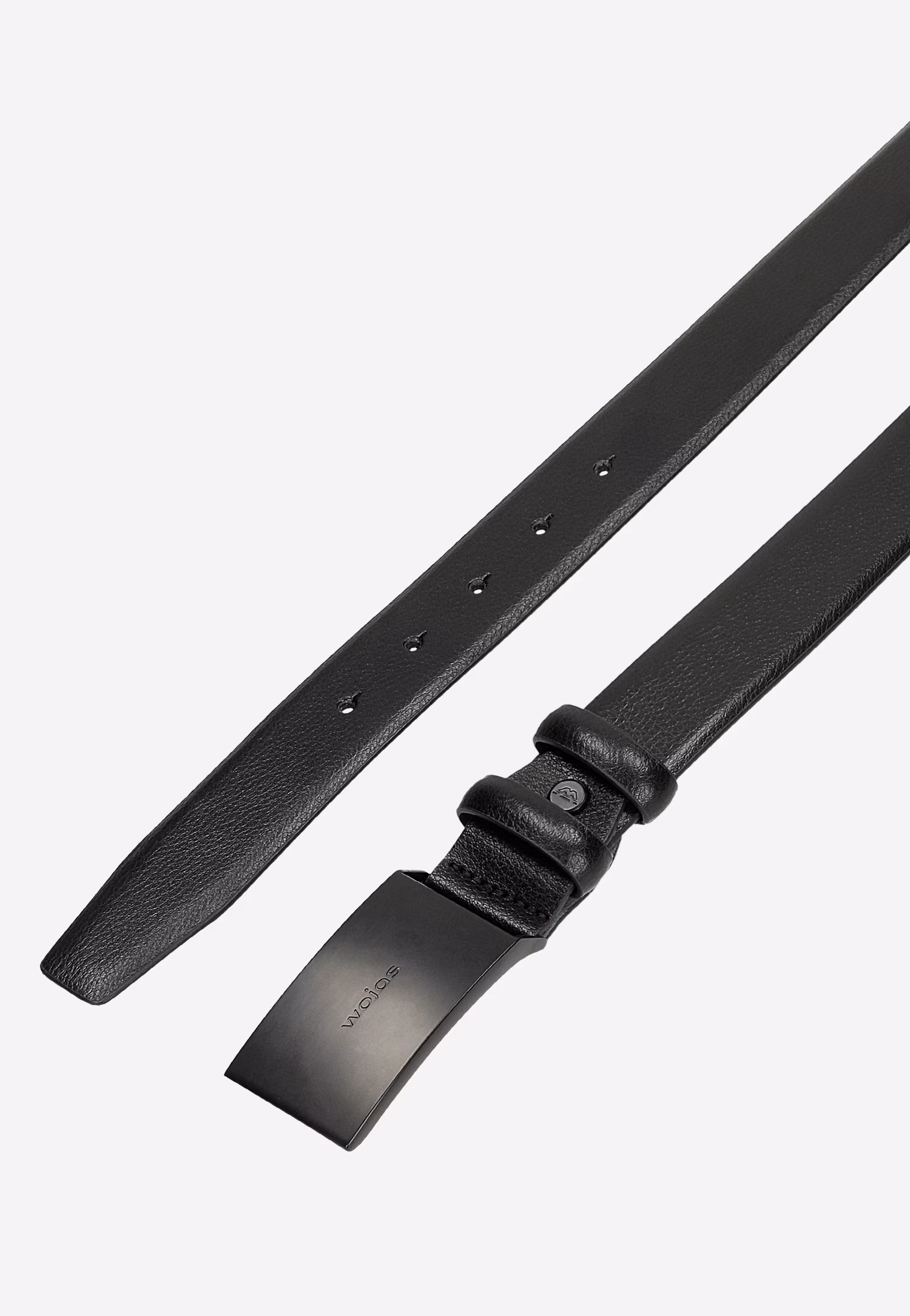 Czarny pasek męski skórzany z pełną czarną klamrą