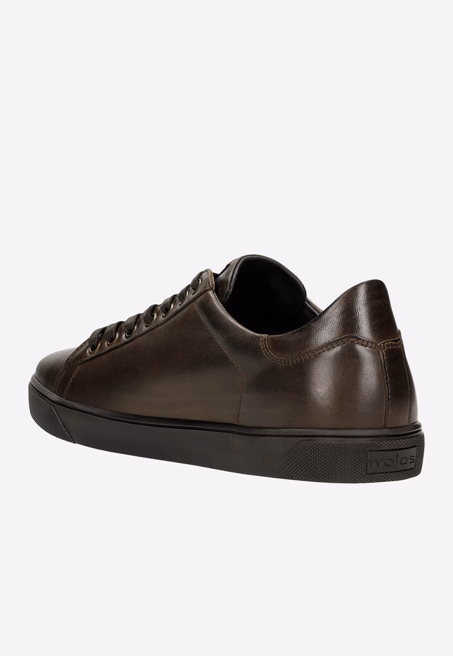 Czarne skórzane trampki męskie ze wstawkami z dwoiny