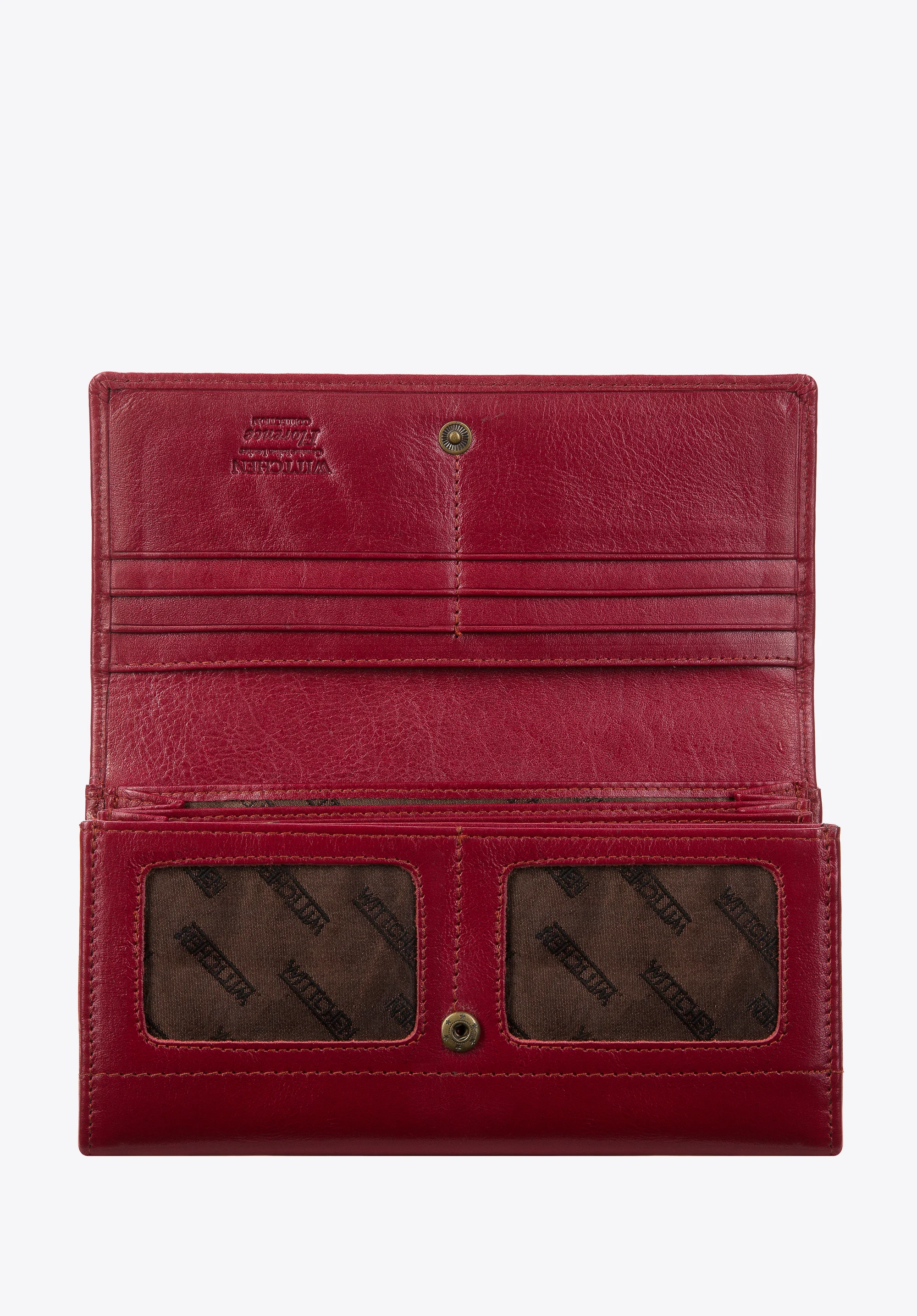 Damski portfel skórzany z obszyciem duży