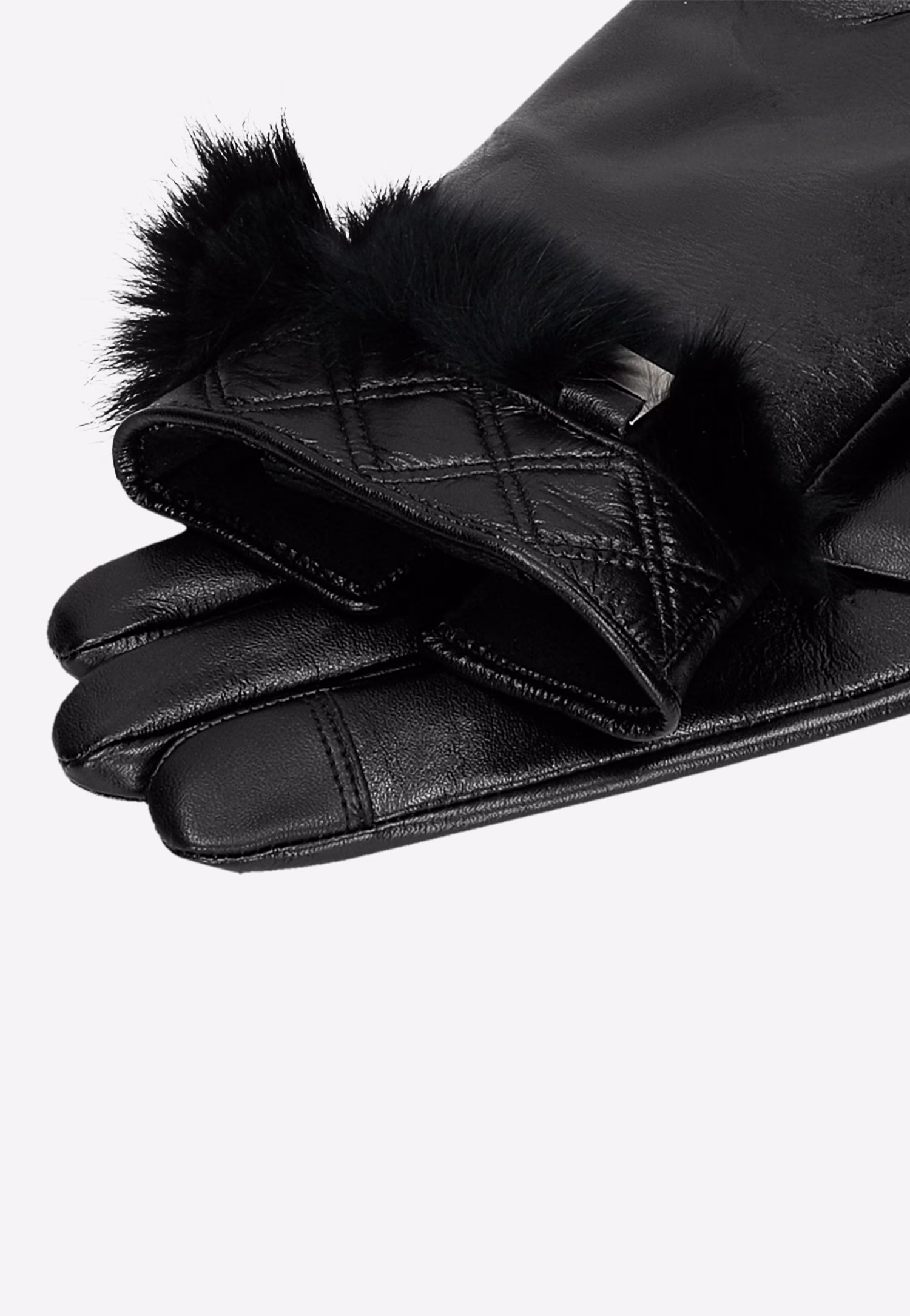 Czarne rękawiczki damskie ze skóry licowej