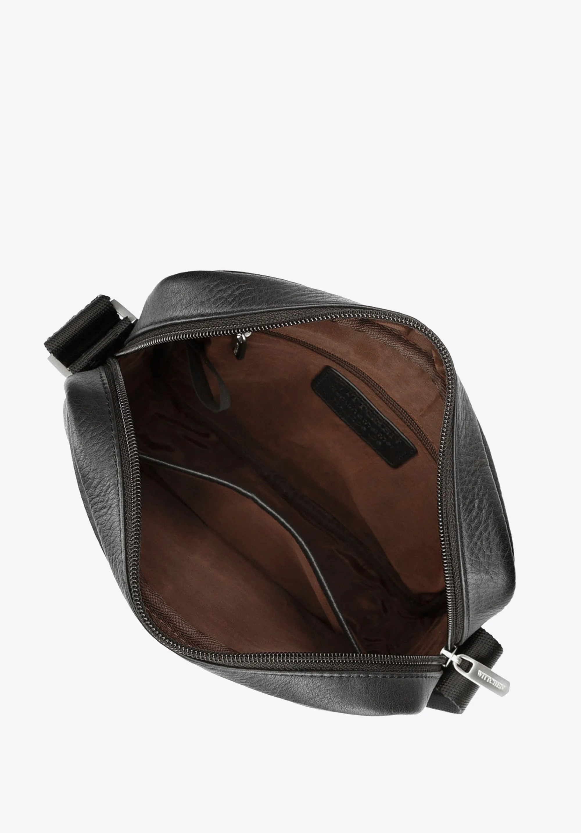 Męska listonoszka skórzana stębnowana mała