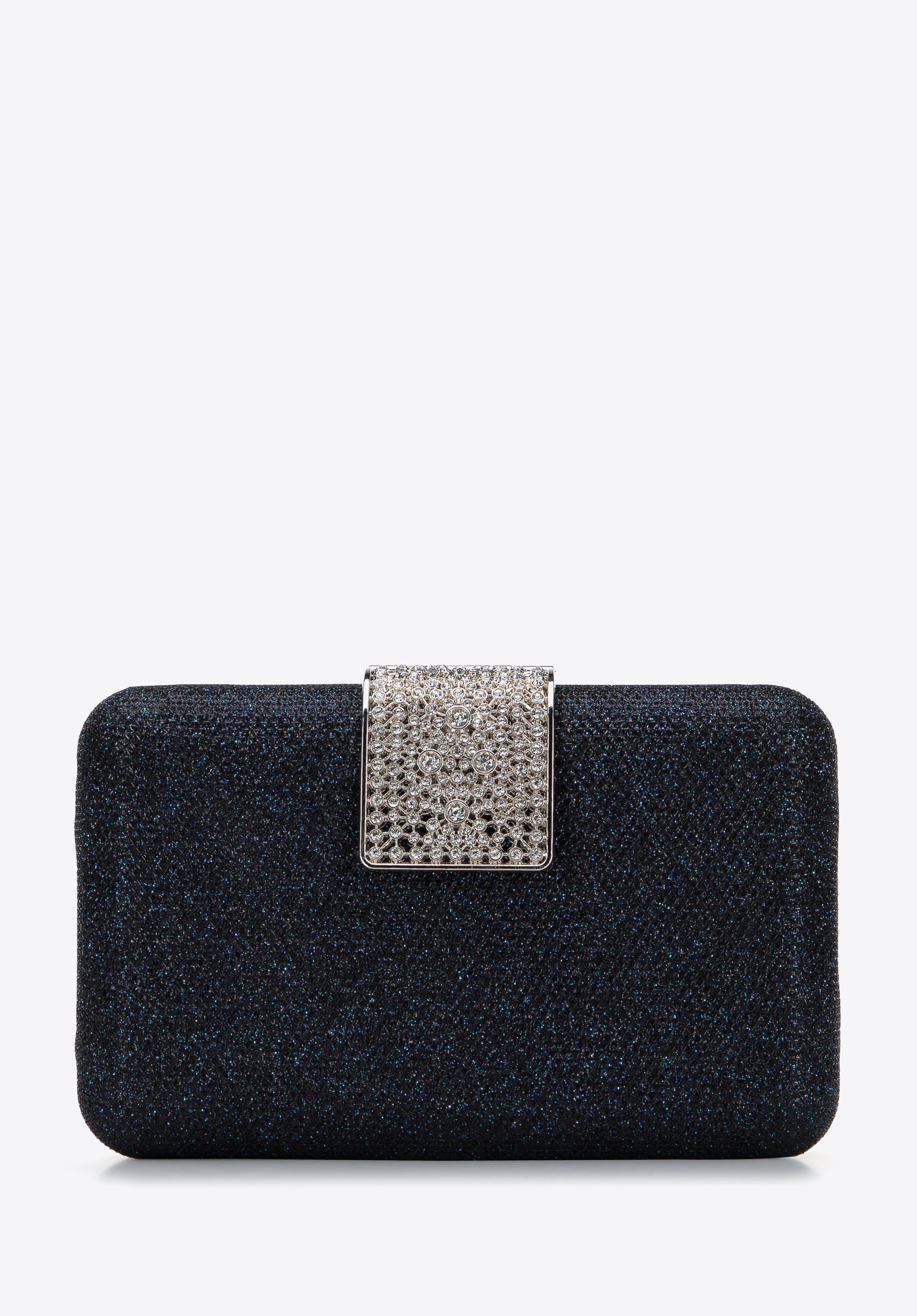 Torebka wieczorowa pudełkowa z błyszczącym zapięciem