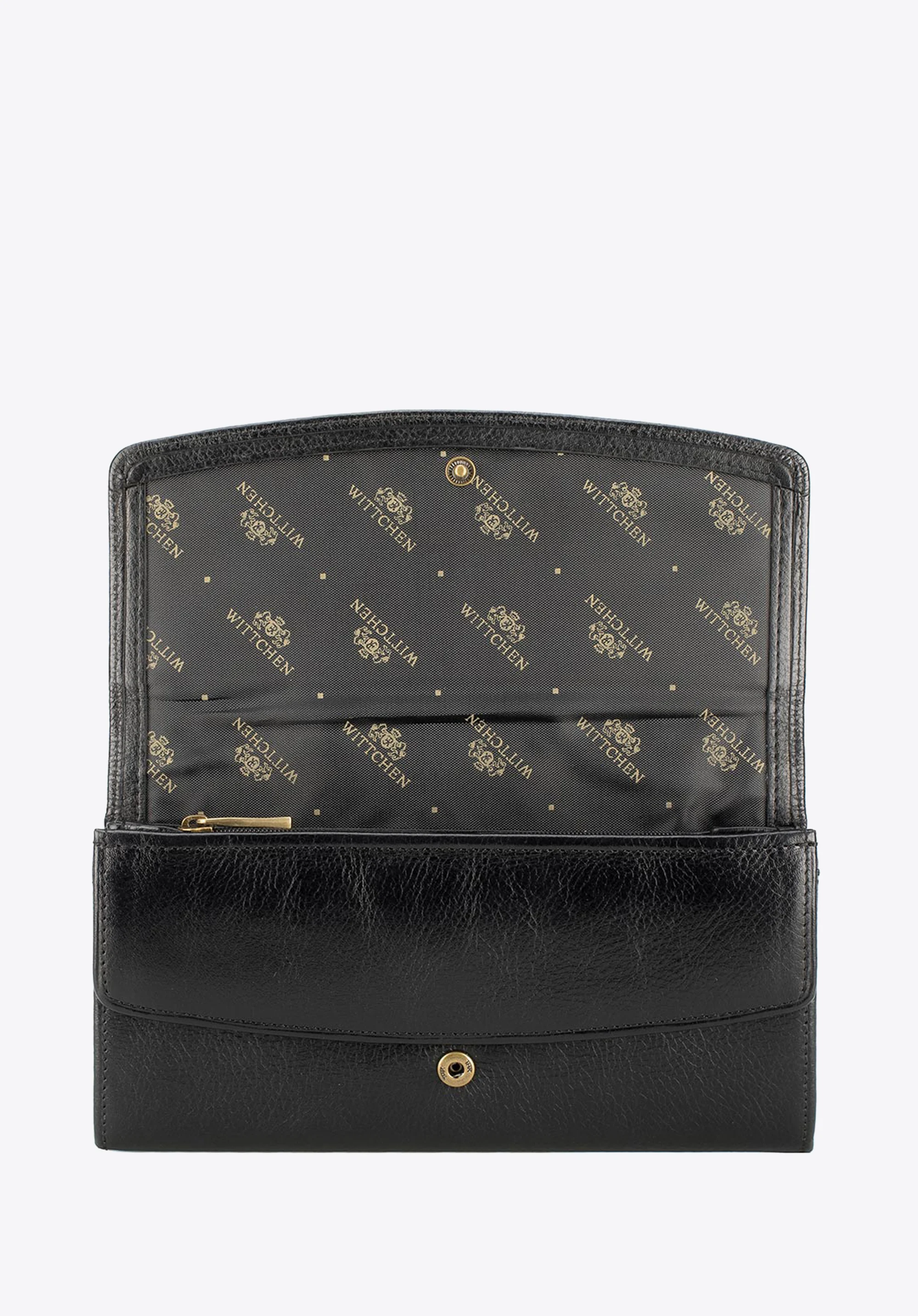 Damski portfel ze skóry z podwójnym zatrzaskiem