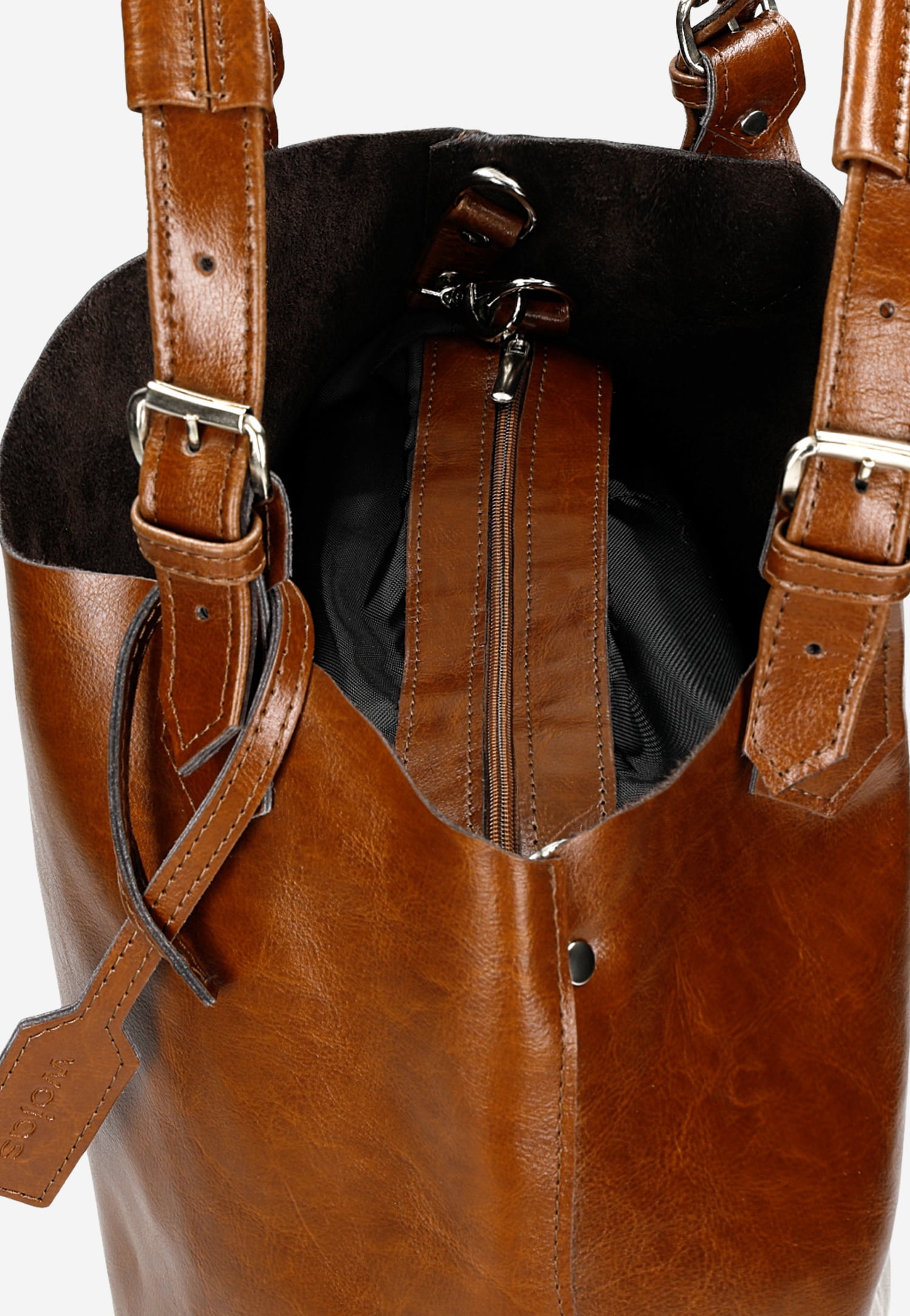 Duża brązowa shopperka damska