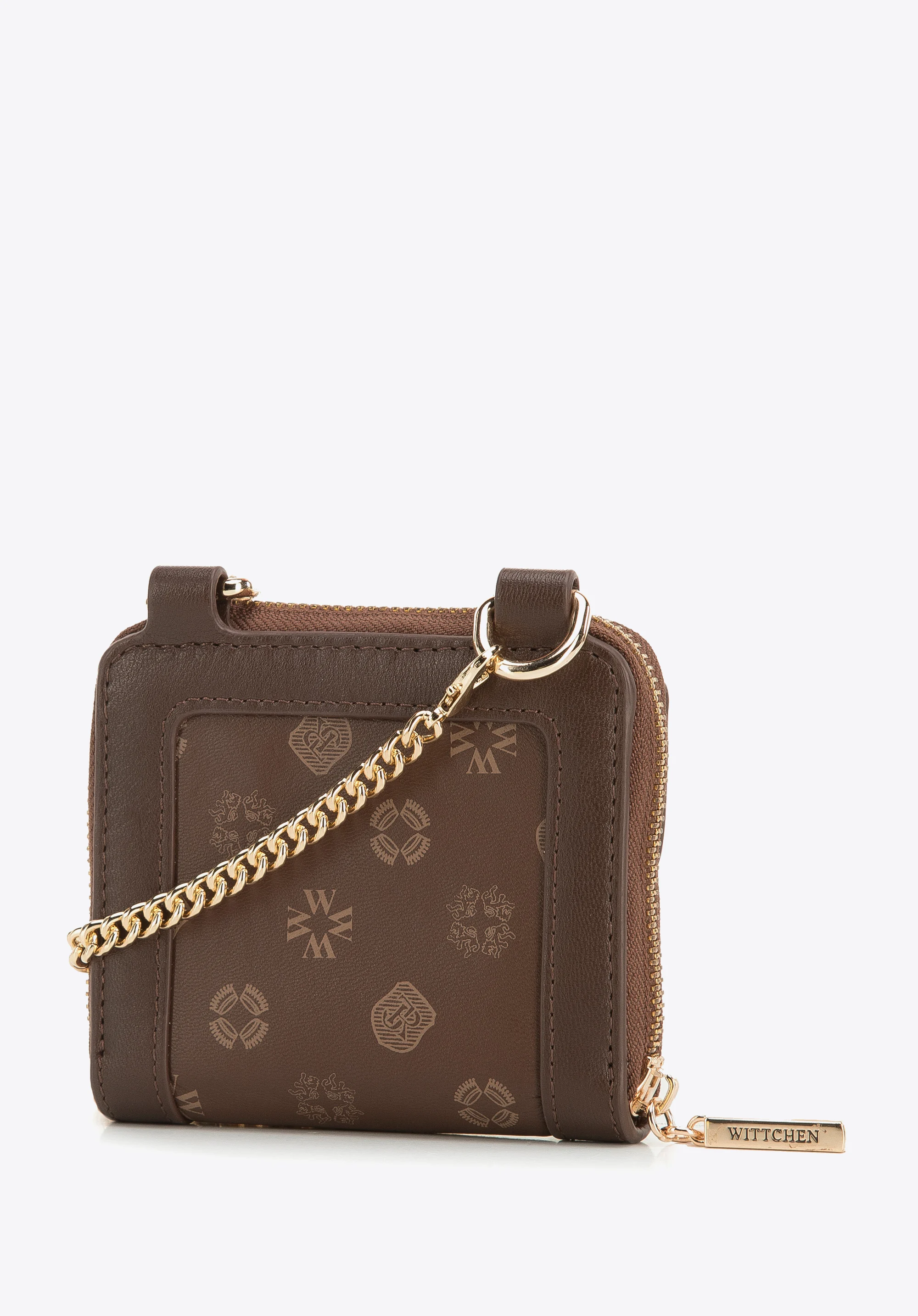 Damski portfel skórzany na łańcuszku