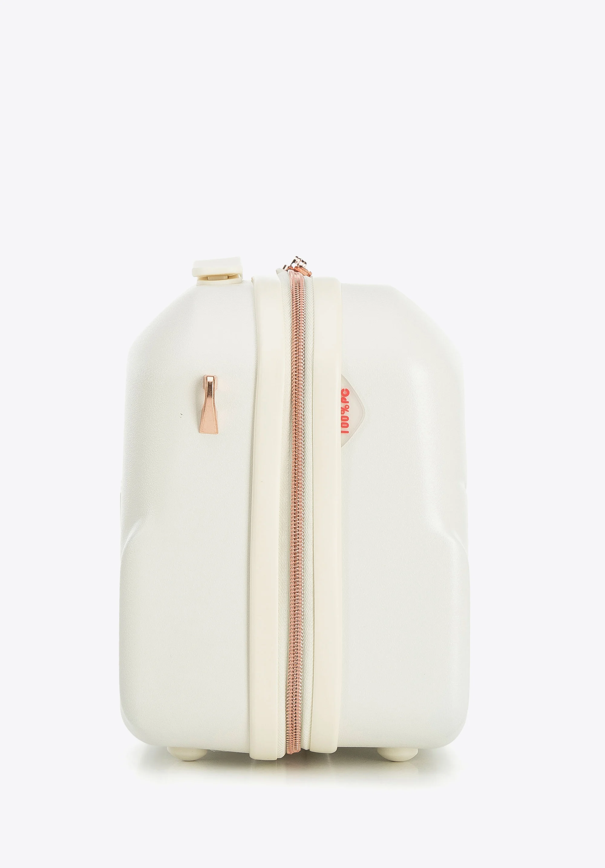 Walizka kabinowa z polikarbonu z suwakiem w kolorze różowego złota