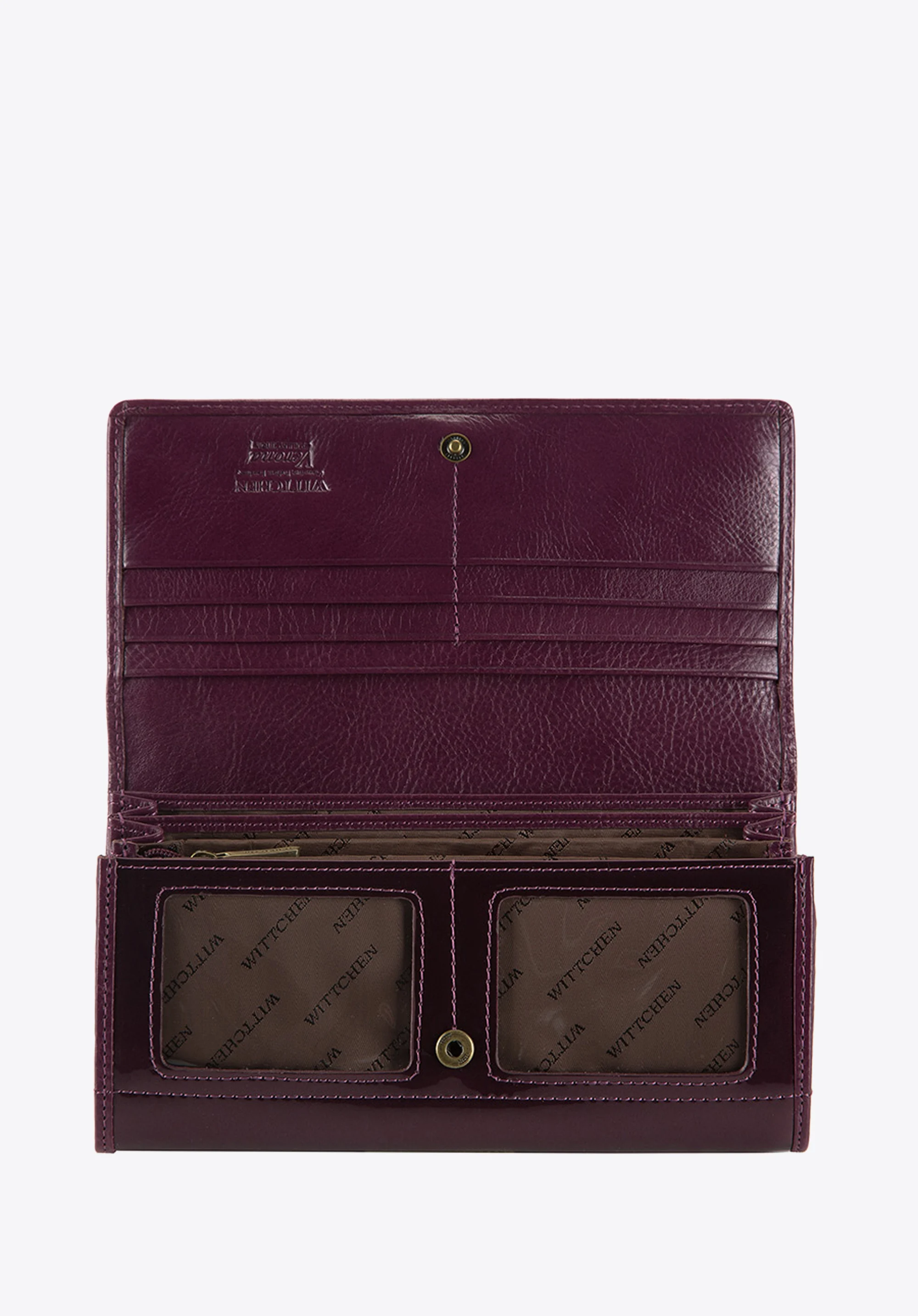 Damski portfel ze skóry lakierowany duży