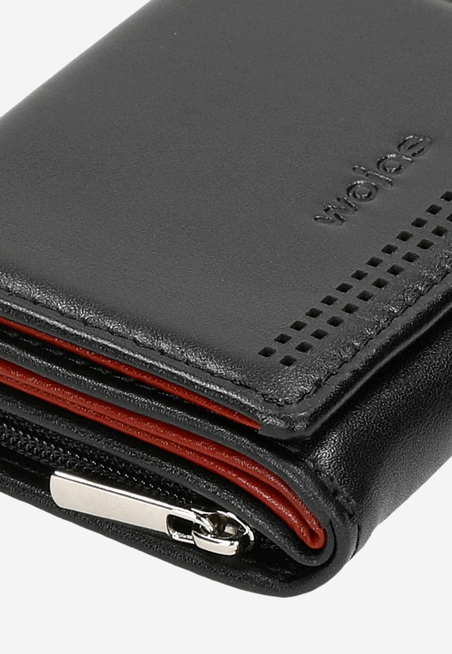 Portfel czerwony skórzany z ochroną RFID