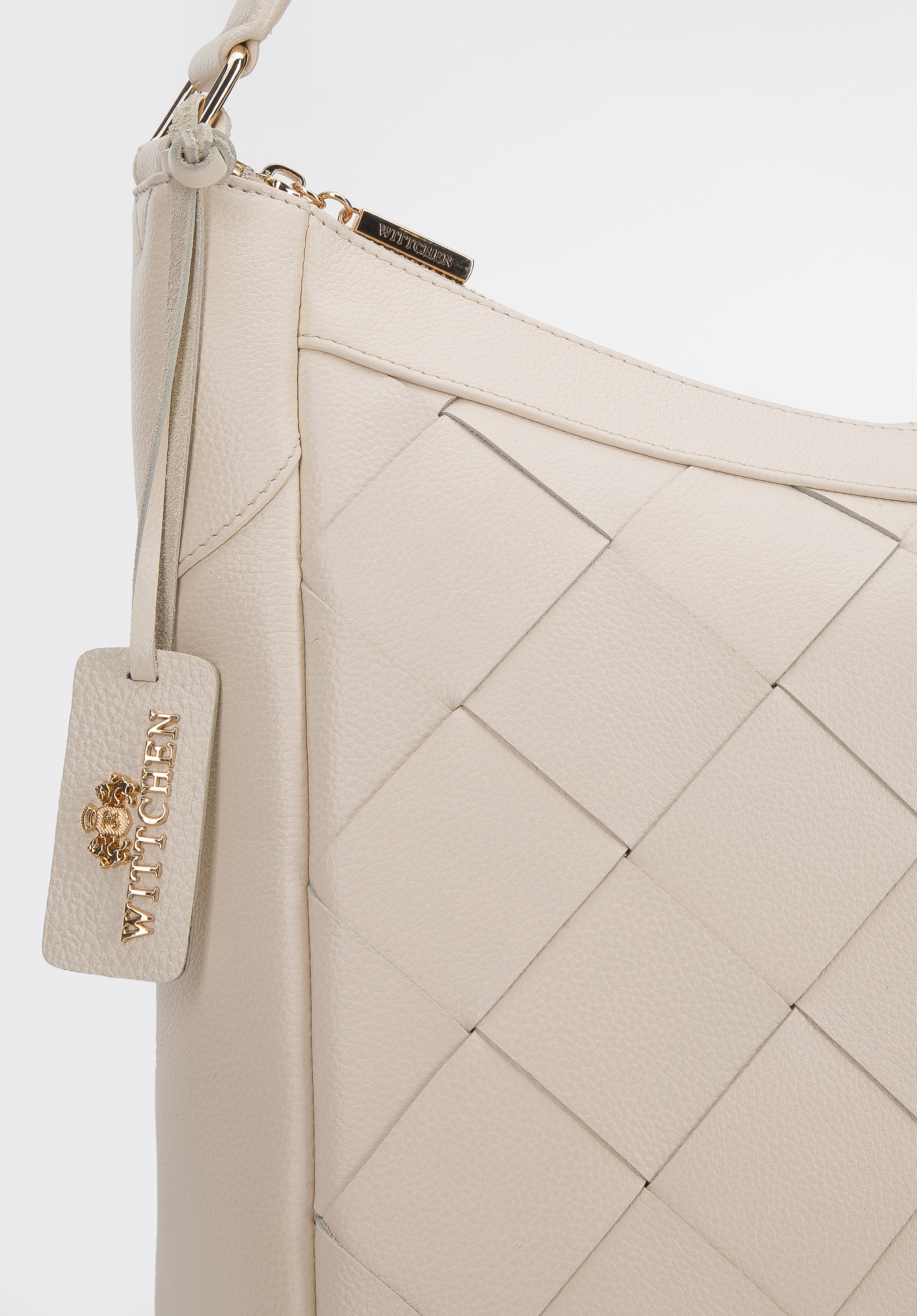 Torebka worek skórzana z plecionką