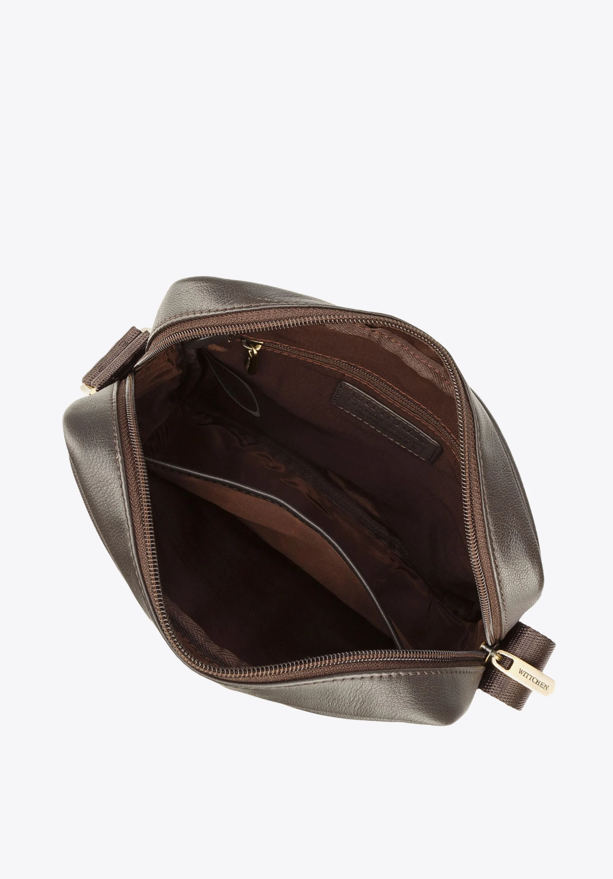 Męska listonoszka skórzana stębnowana średnia