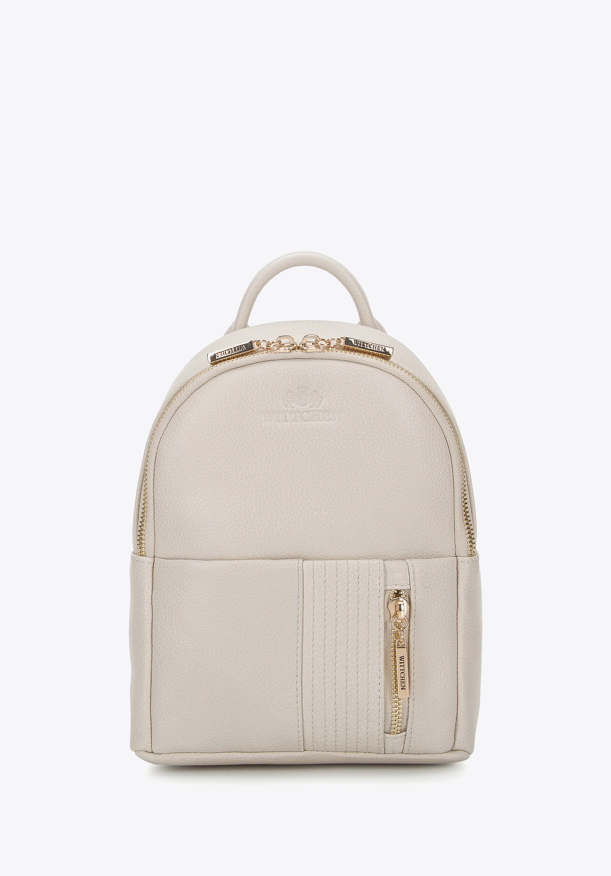 Damski miniplecak skórzany z pionowym suwakiem