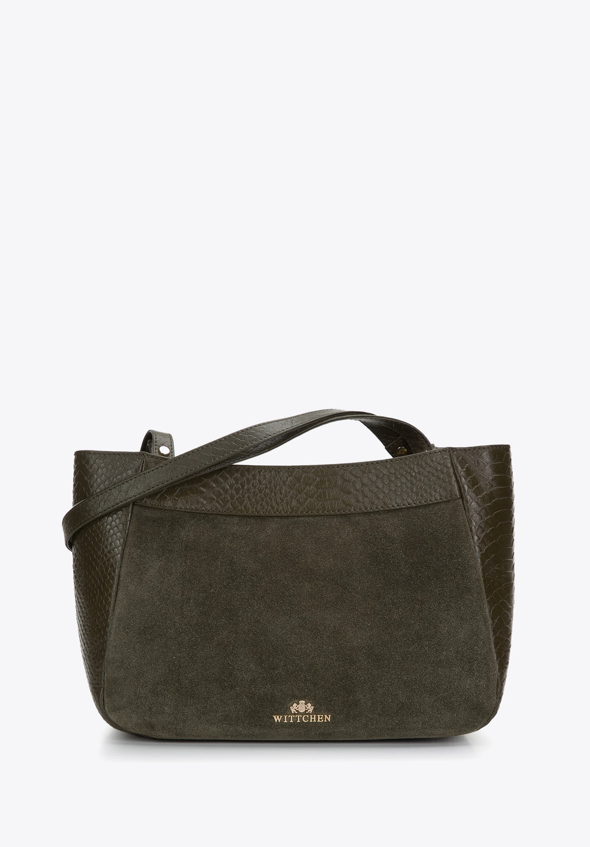 Torebka shopperka z dwóch rodzajów skór