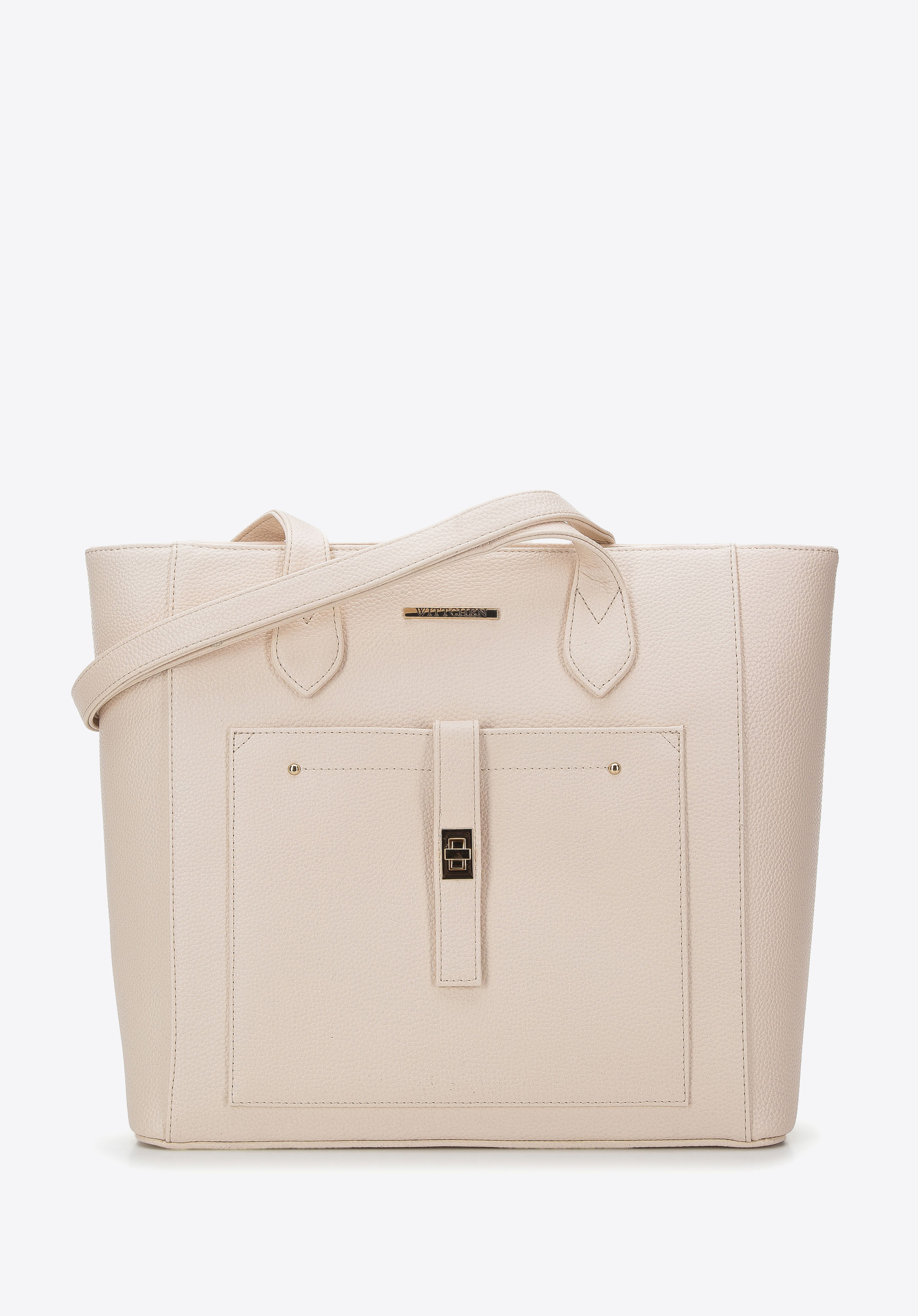 Torebka shopperka klasyczna z kieszenią z przodu