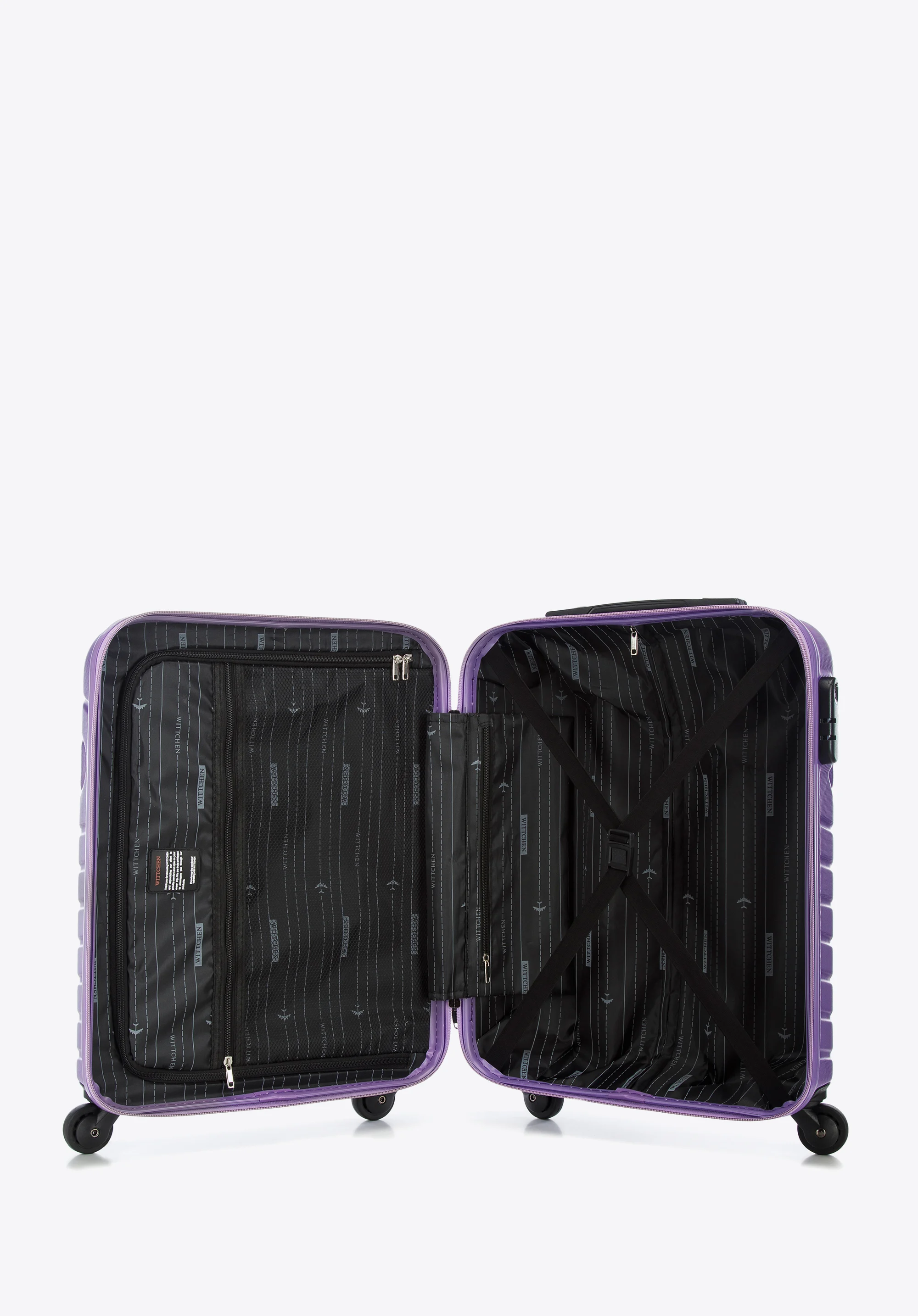 Walizka kabinowa z ABS-u z geometrycznym tłoczeniem