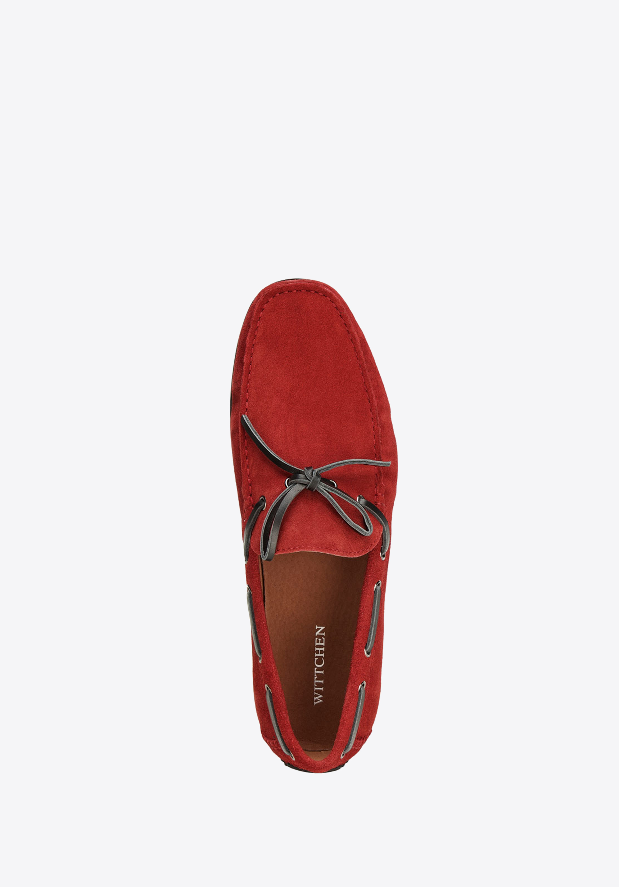 Męskie mokasyny z nubukowe ze sznurowaniem