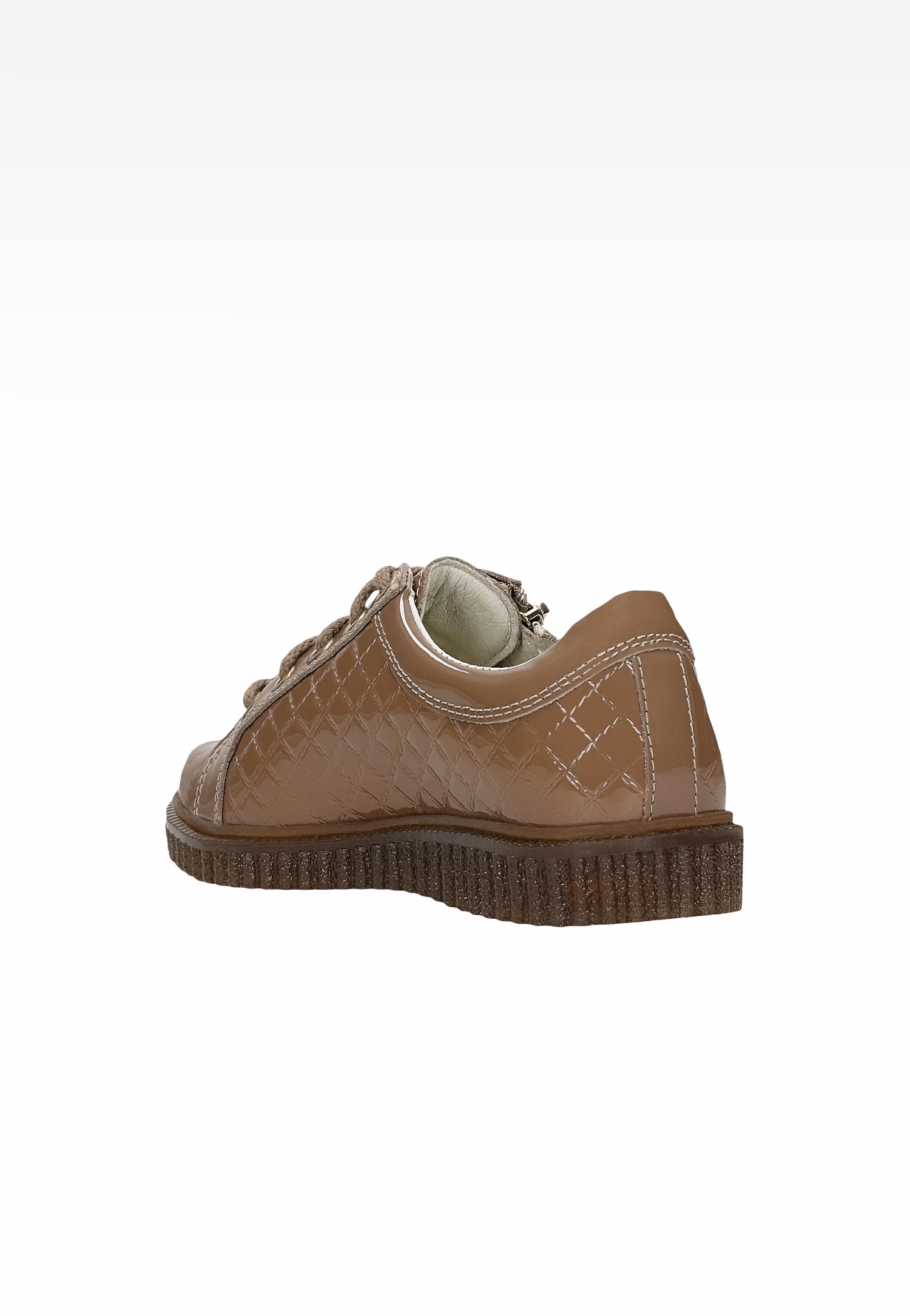 Brązowe lakierowane trampki dla dziewczynki z ozdobnym zamkiem BARTEK W-95618/SZ/1HJ II