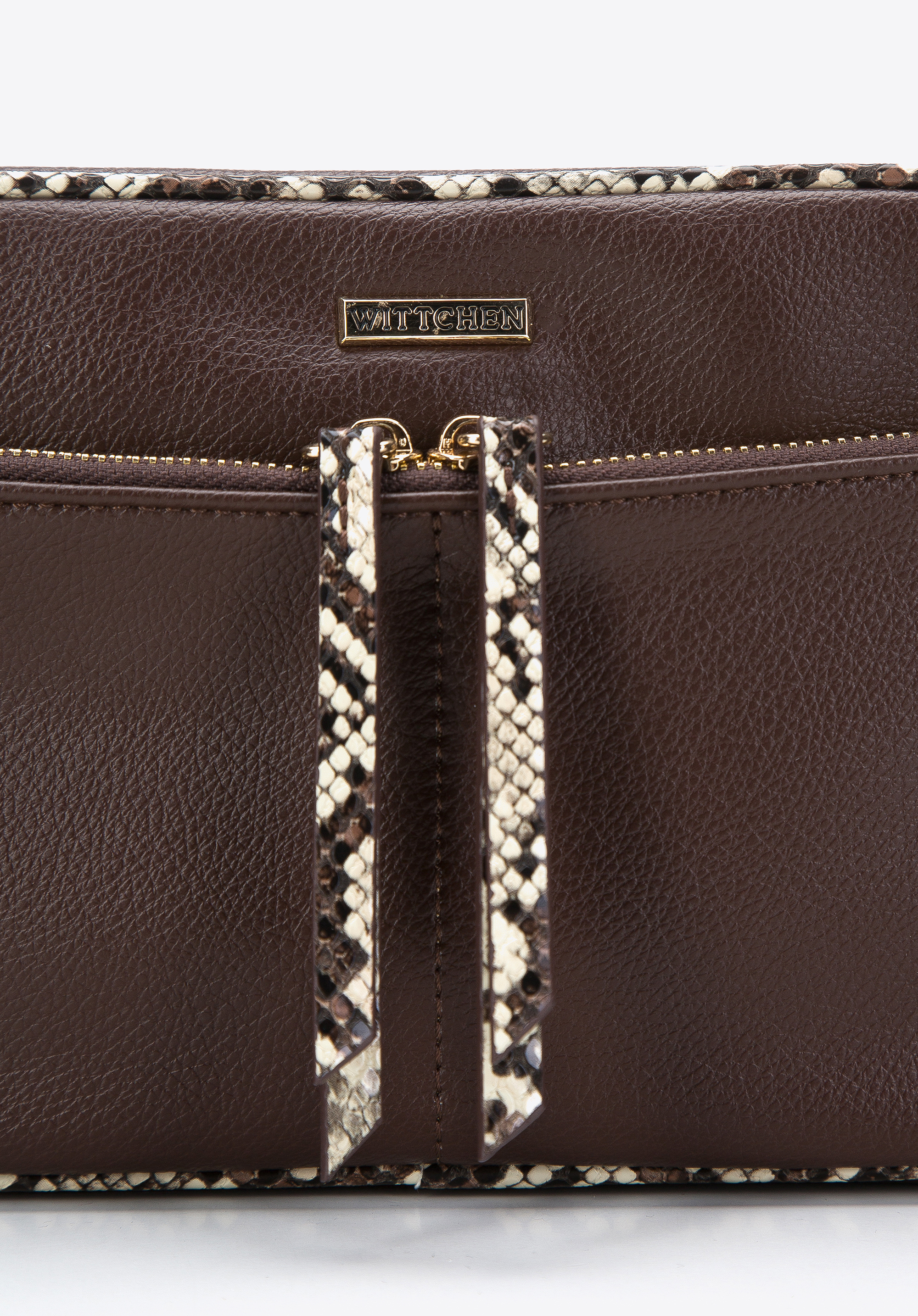 Damska listonoszka z obszyciem z ekoskóry o fakturze lizard