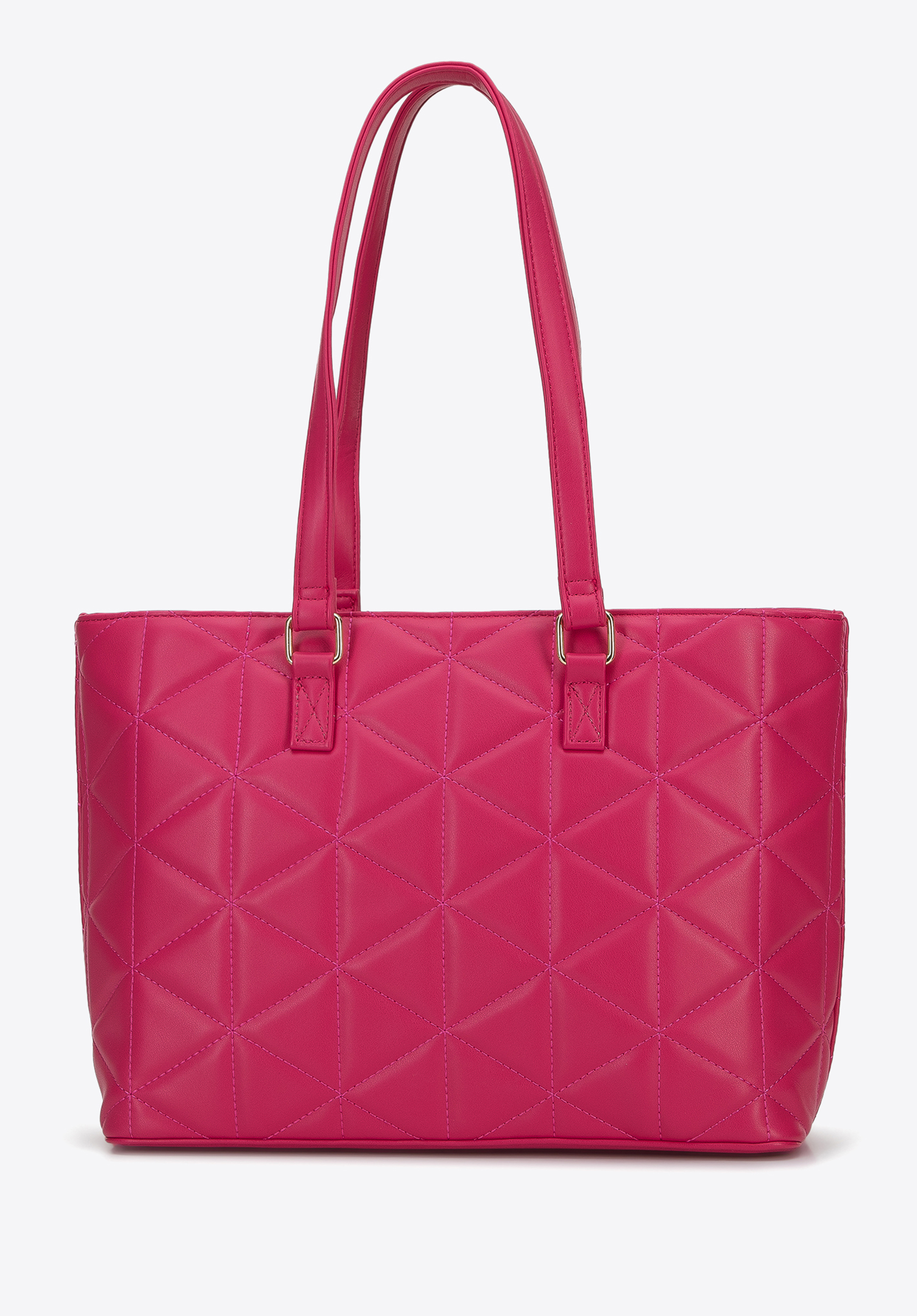 Torebka shopperka z ekoskóry pikowanej w trójkąty z łańcuszkiem