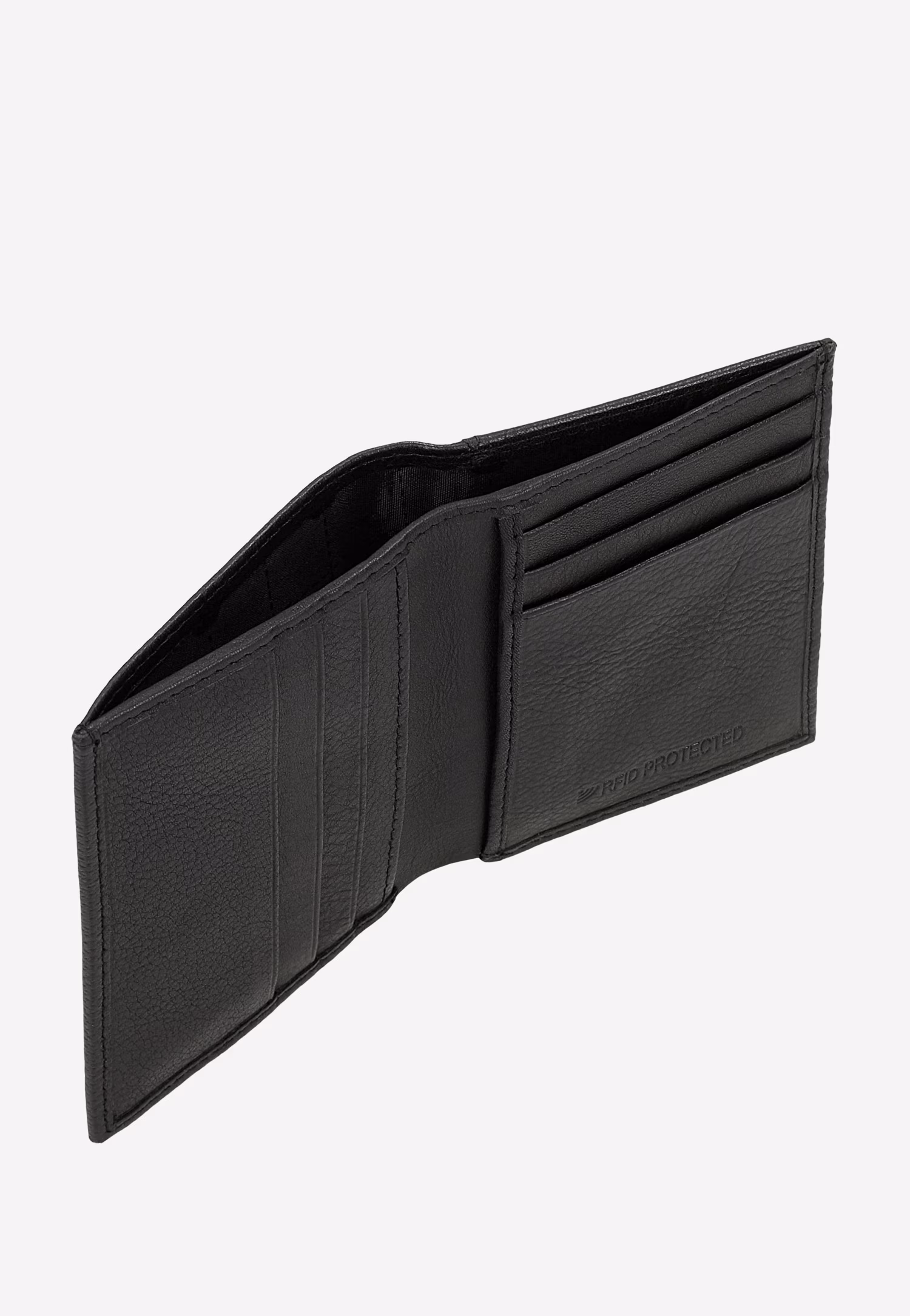 Czarny skórzany portfel na karty