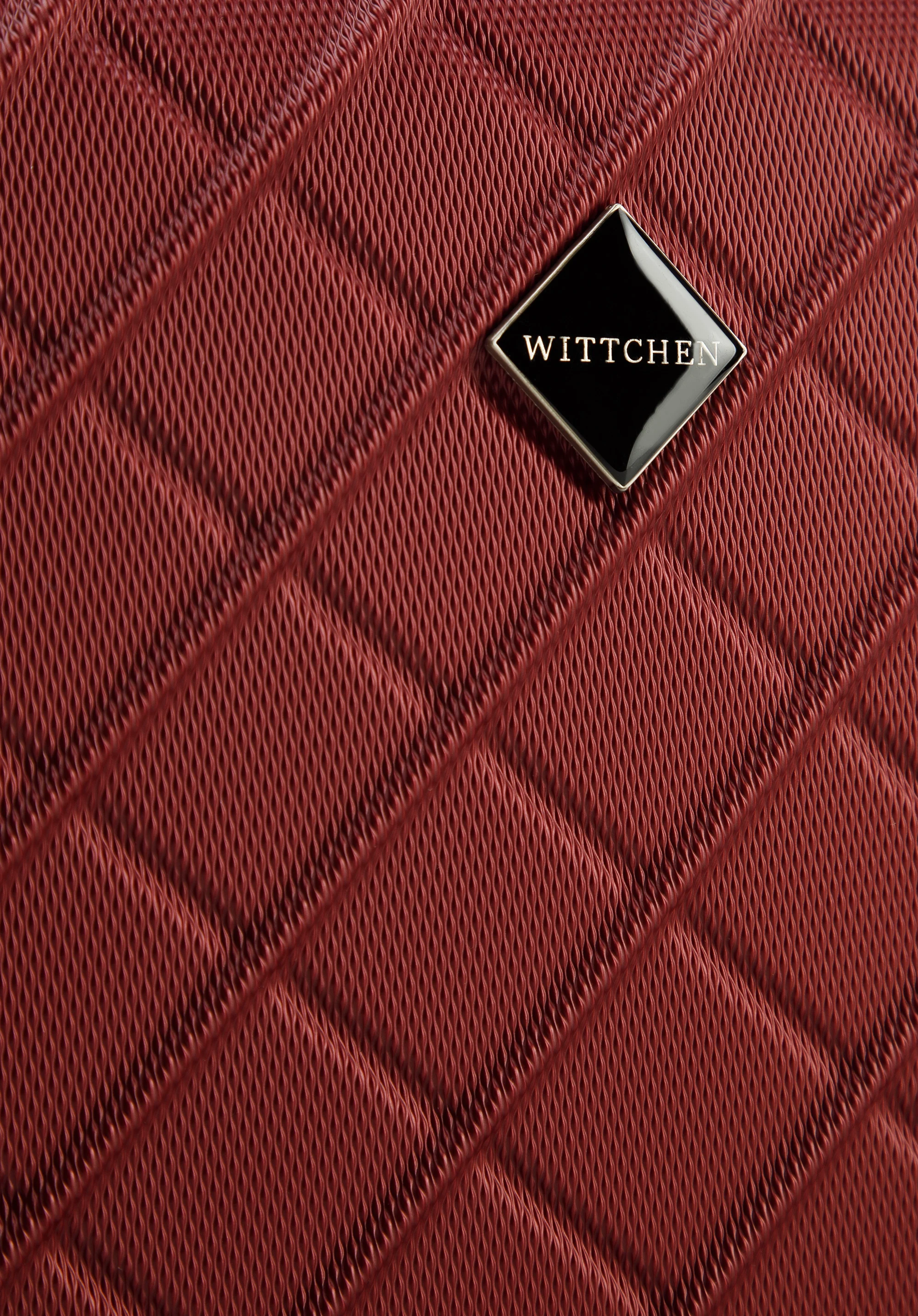 Średnia walizka z ABS-u w ukośną kratkę