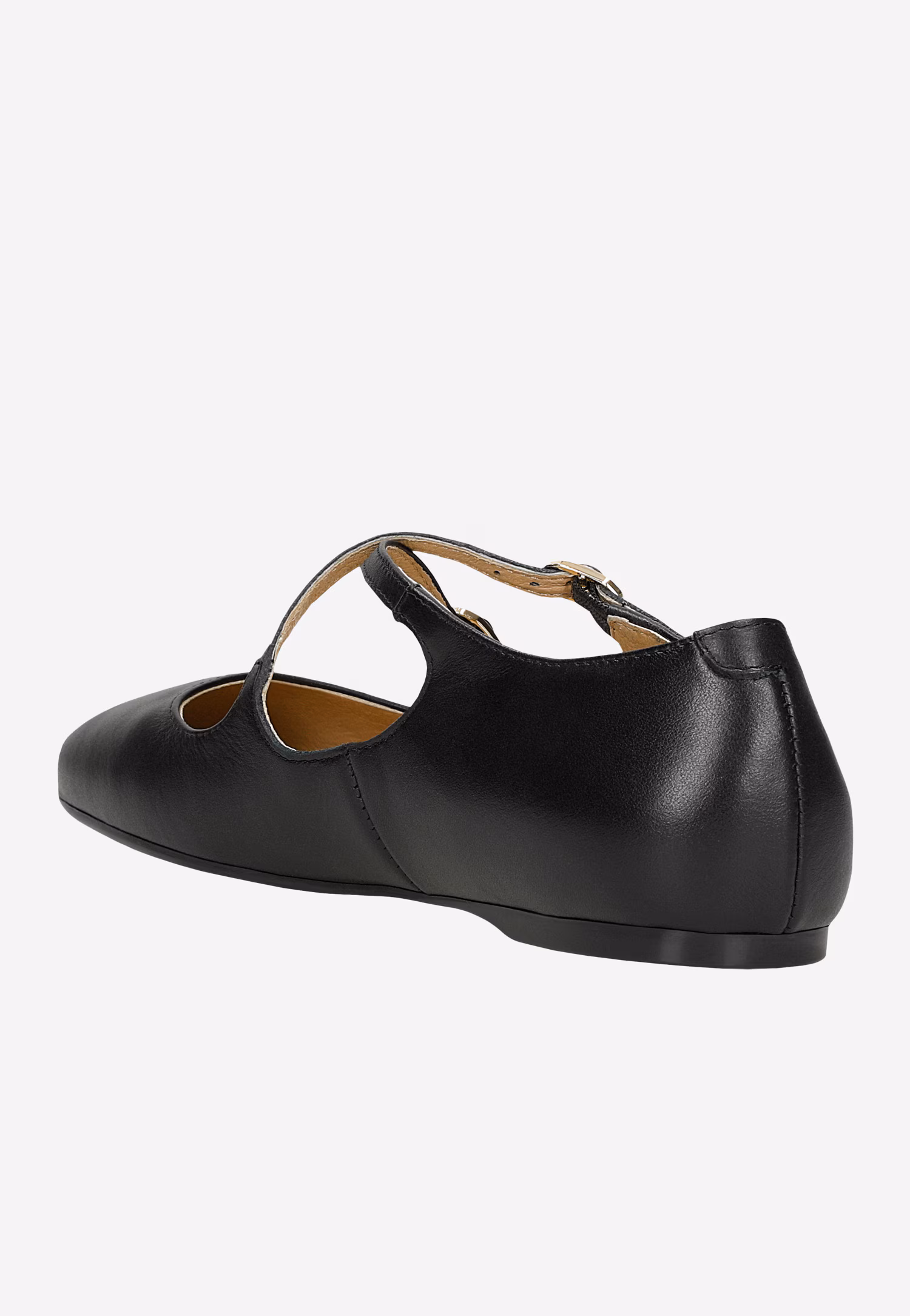 Beżowe skórzane baleriny z krzyżującymi się paskami