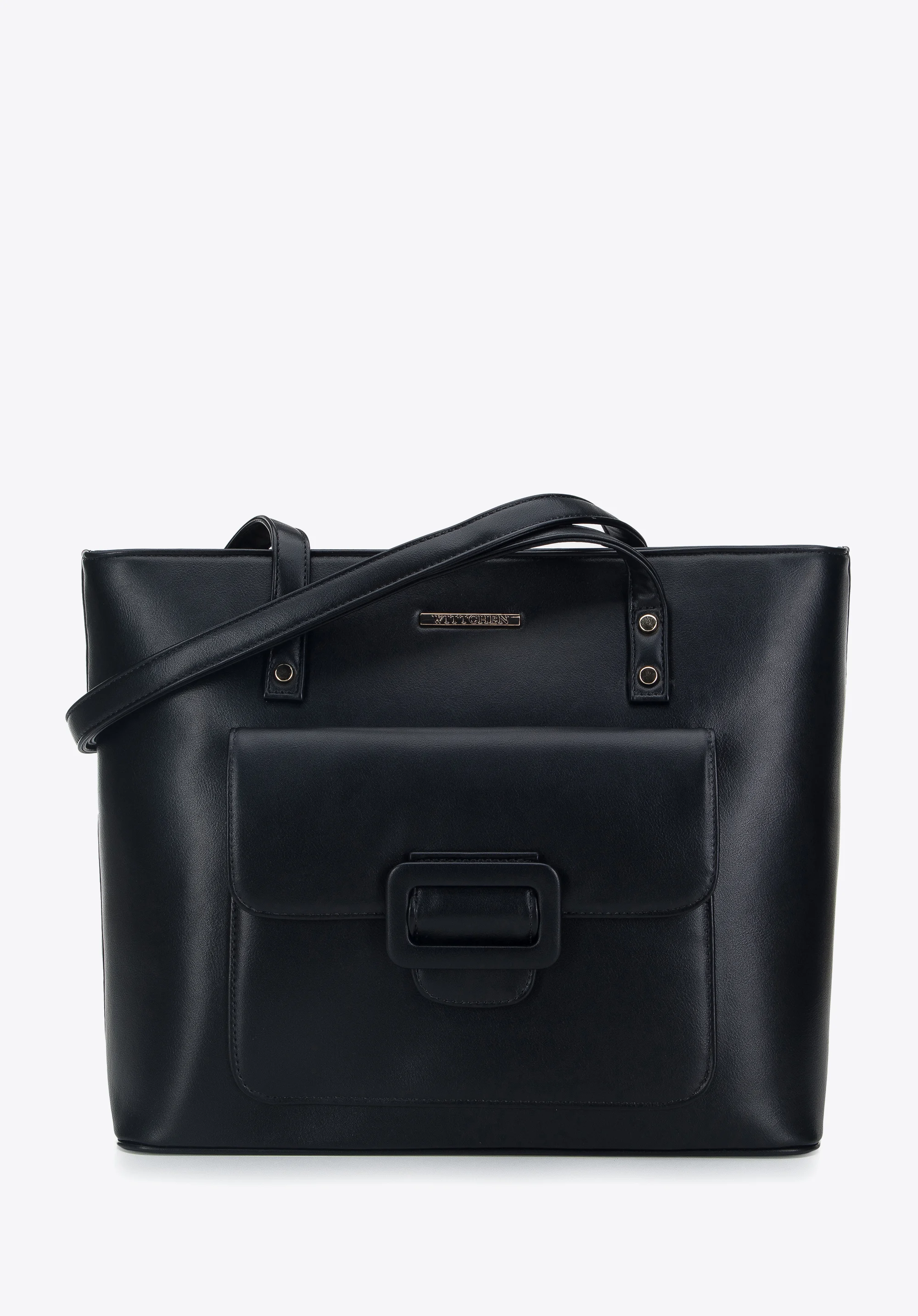 Torebka shopperka z ekoskóry z klamerką