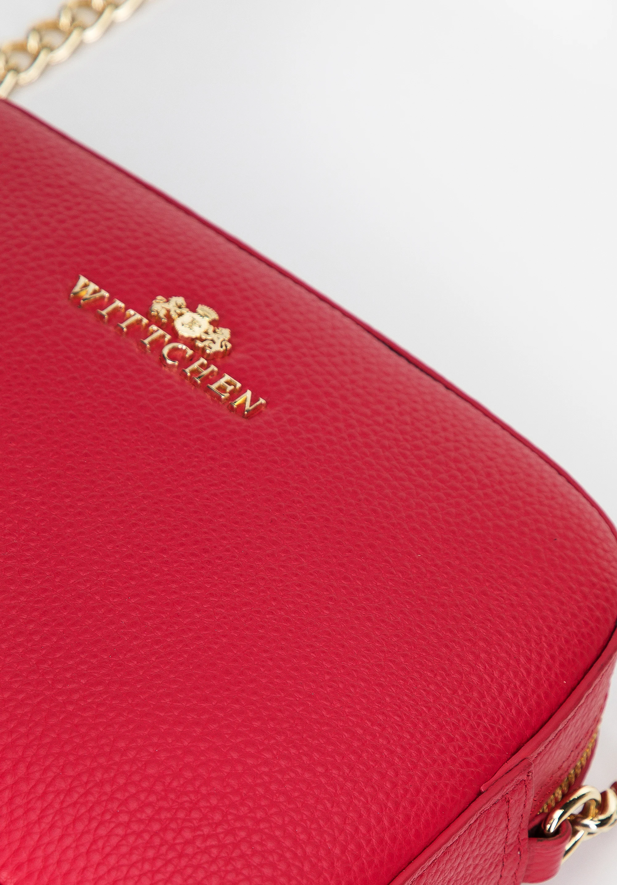 Damska listonoszka skórzana pudełkowa na łańcuszku