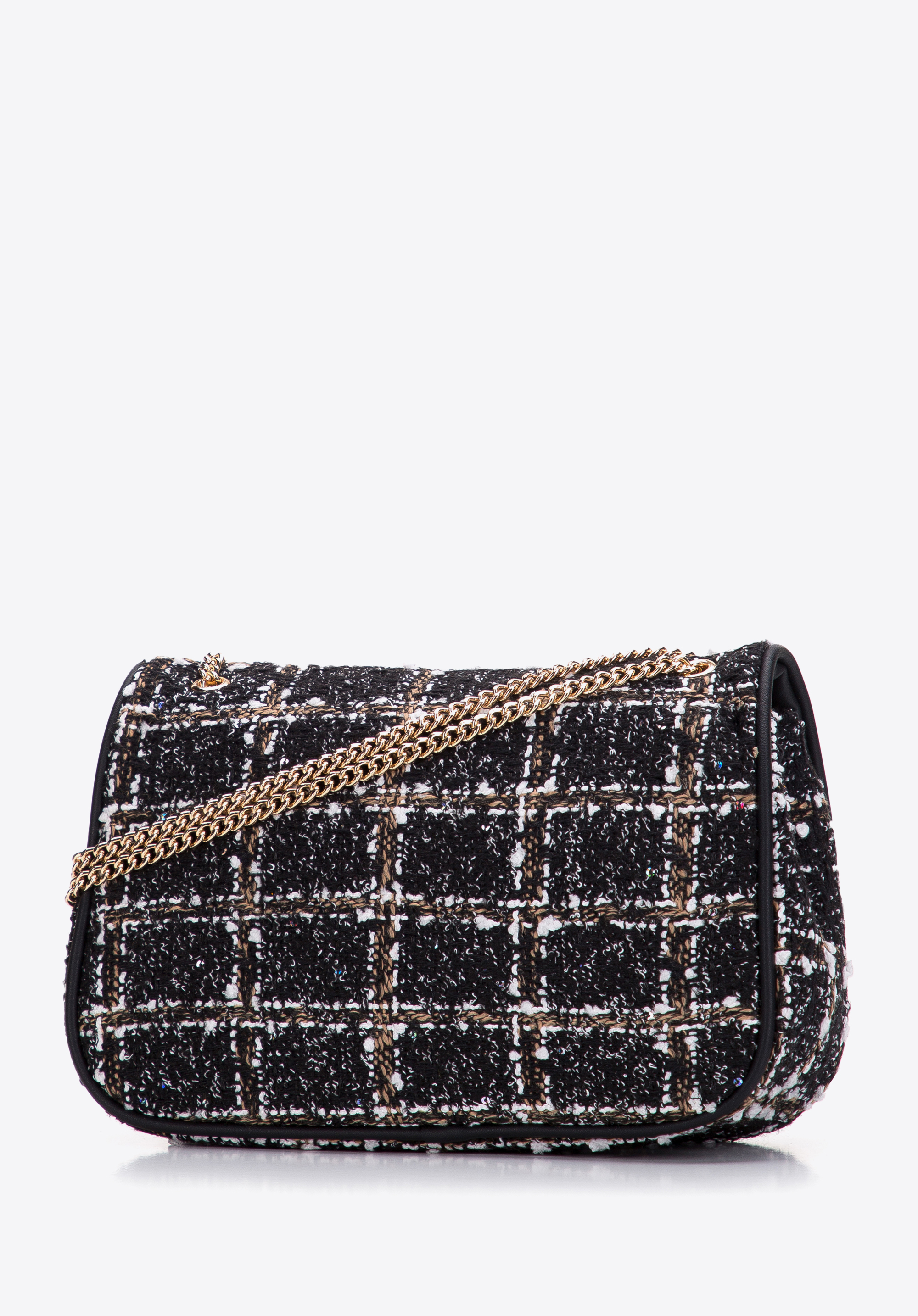 Damska listonoszka z tkaniny bouclé na łańcuszku