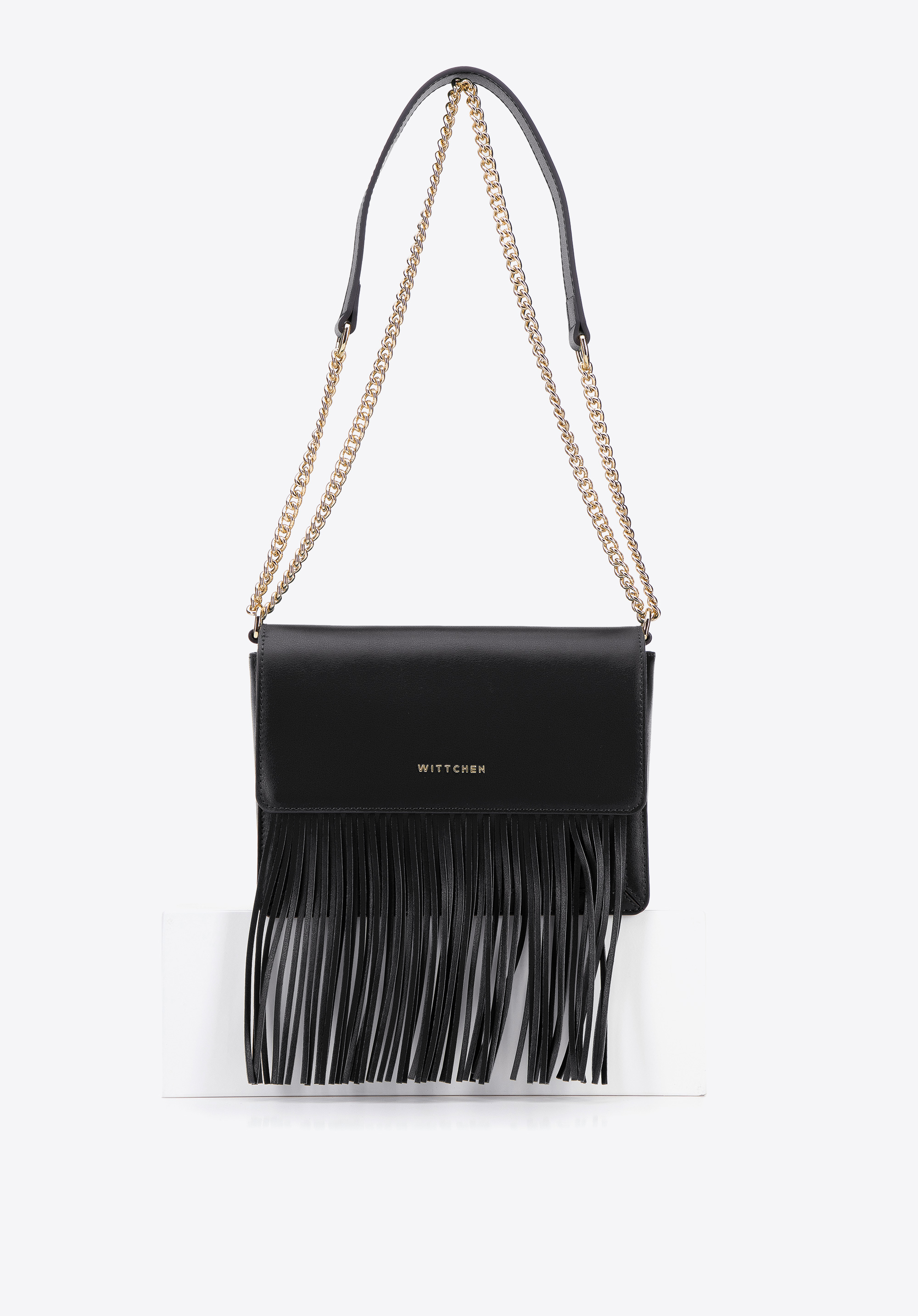 Damska listonoszka skórzana z frędzlami