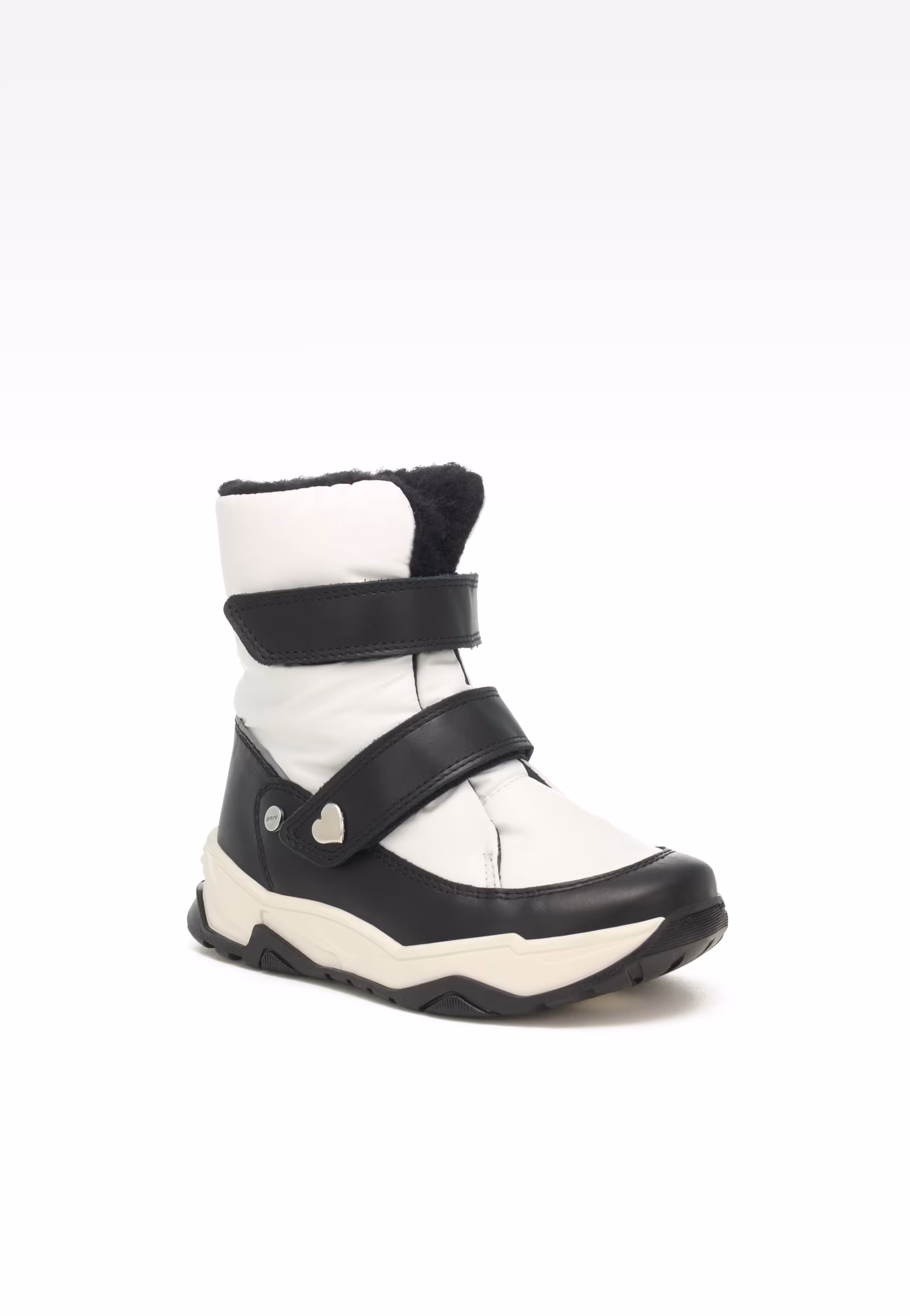 Trzewiki ocieplane BARTEK 14077005, dla dziewcząt, biało-czarny