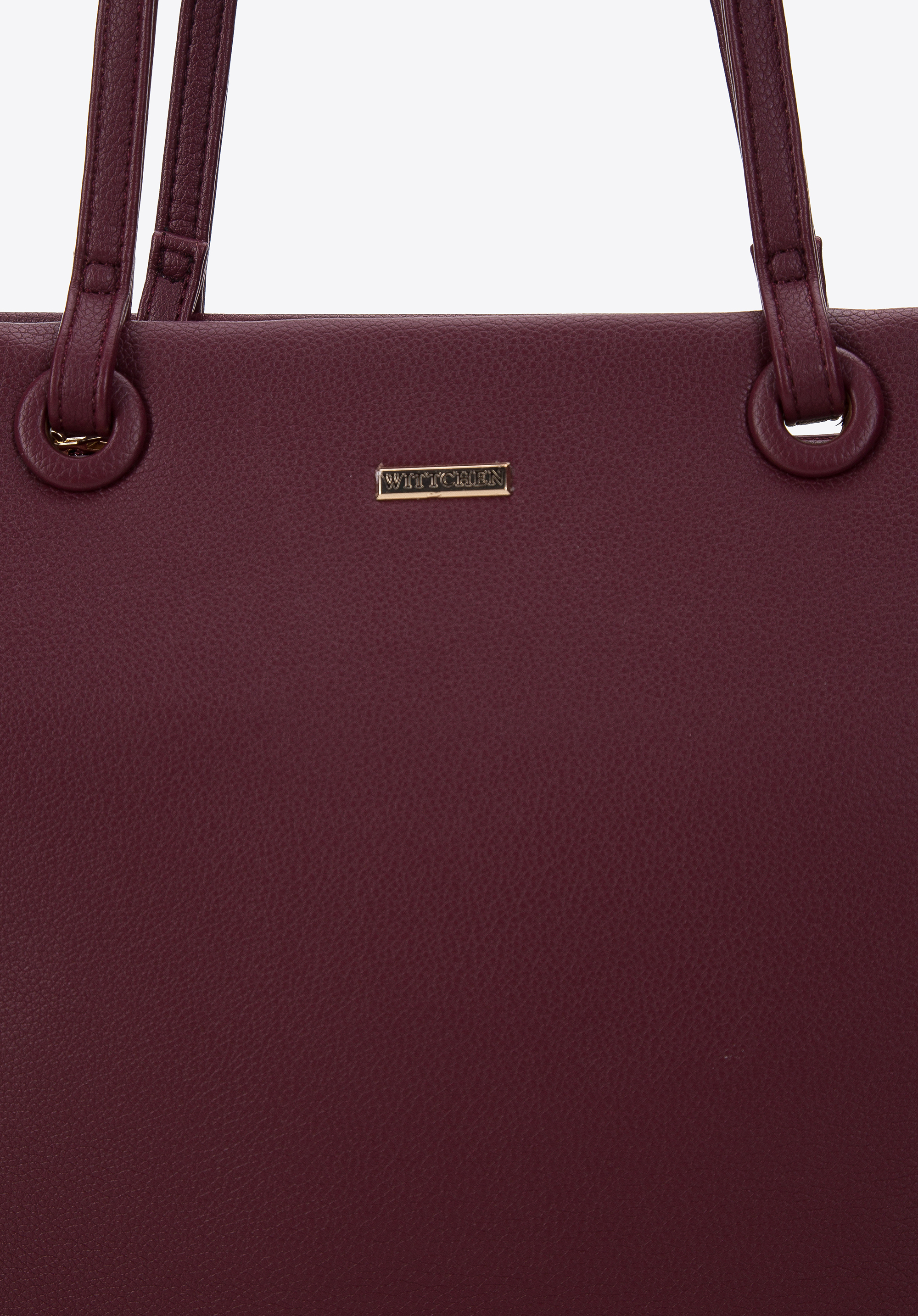 Torebka shopperka z ekoskóry z ozdobnymi kółkami prosta