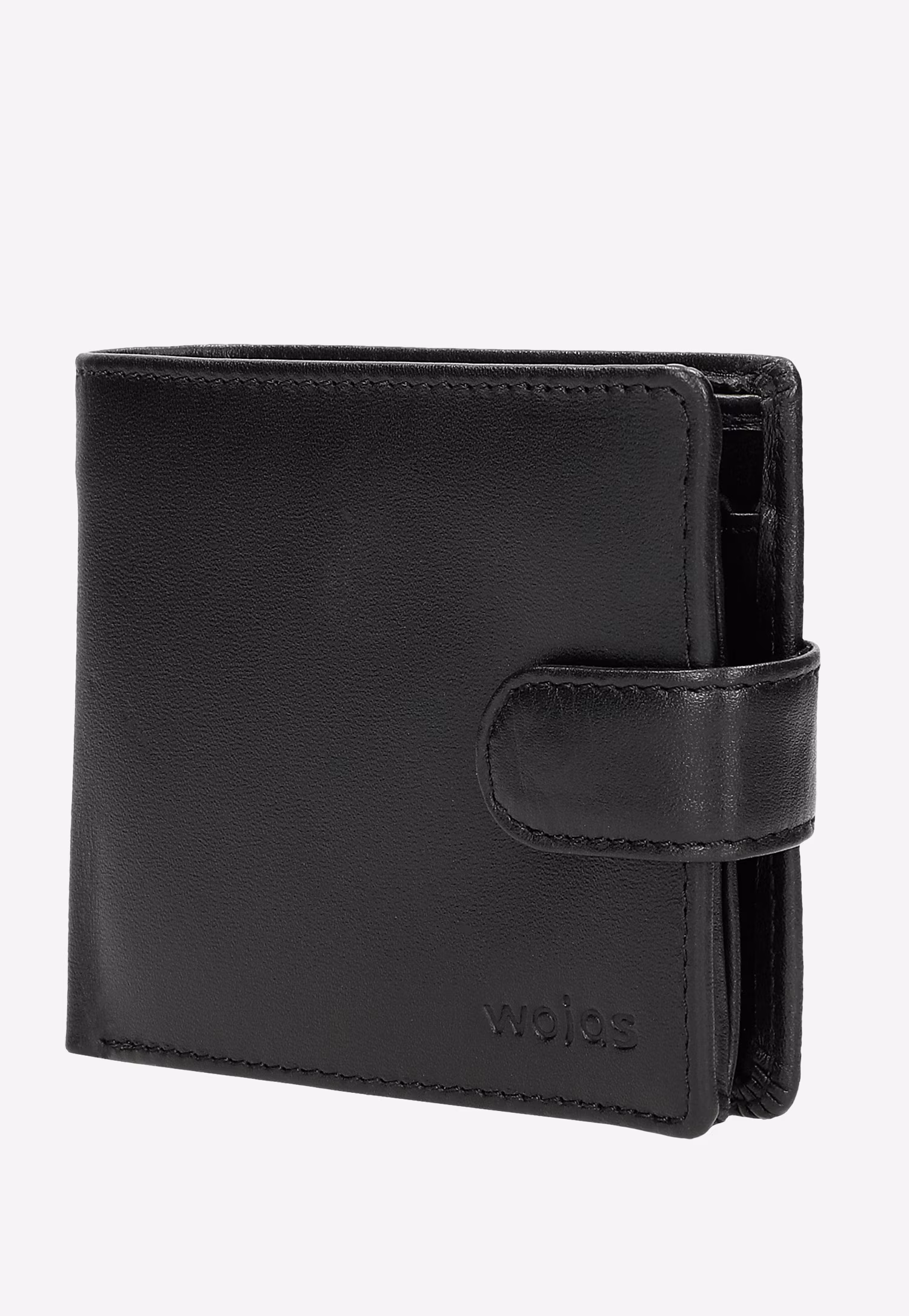 Czarny portfel męski zapinany na zatrzask