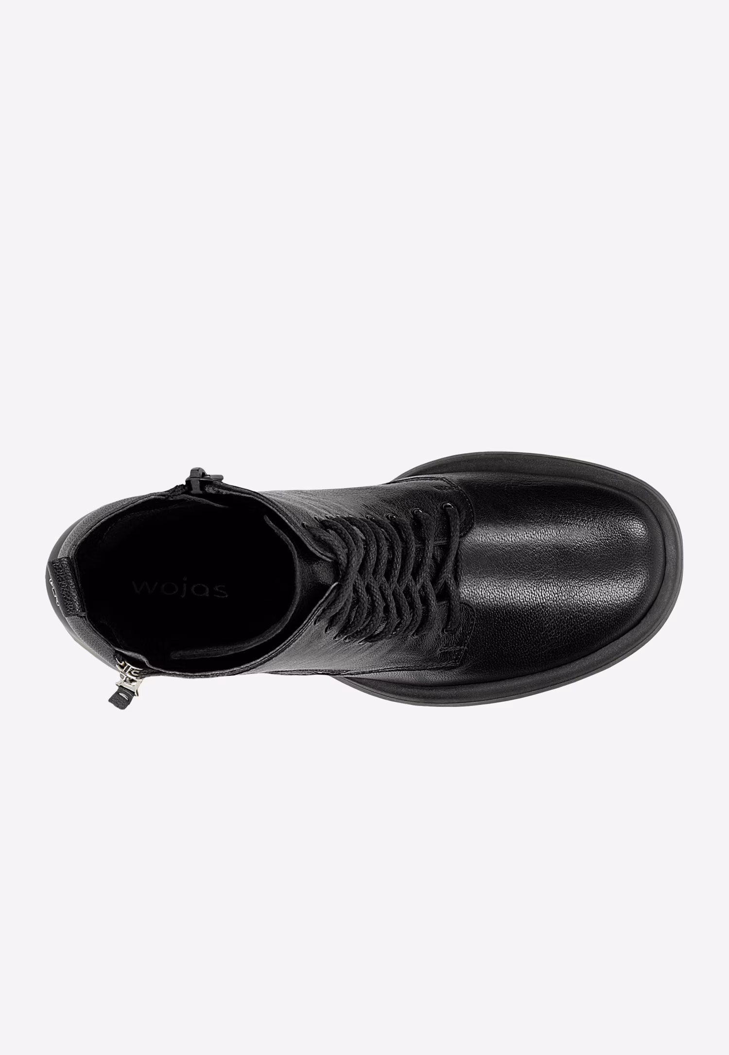 Czarne skórzane trzewiki na obcasie